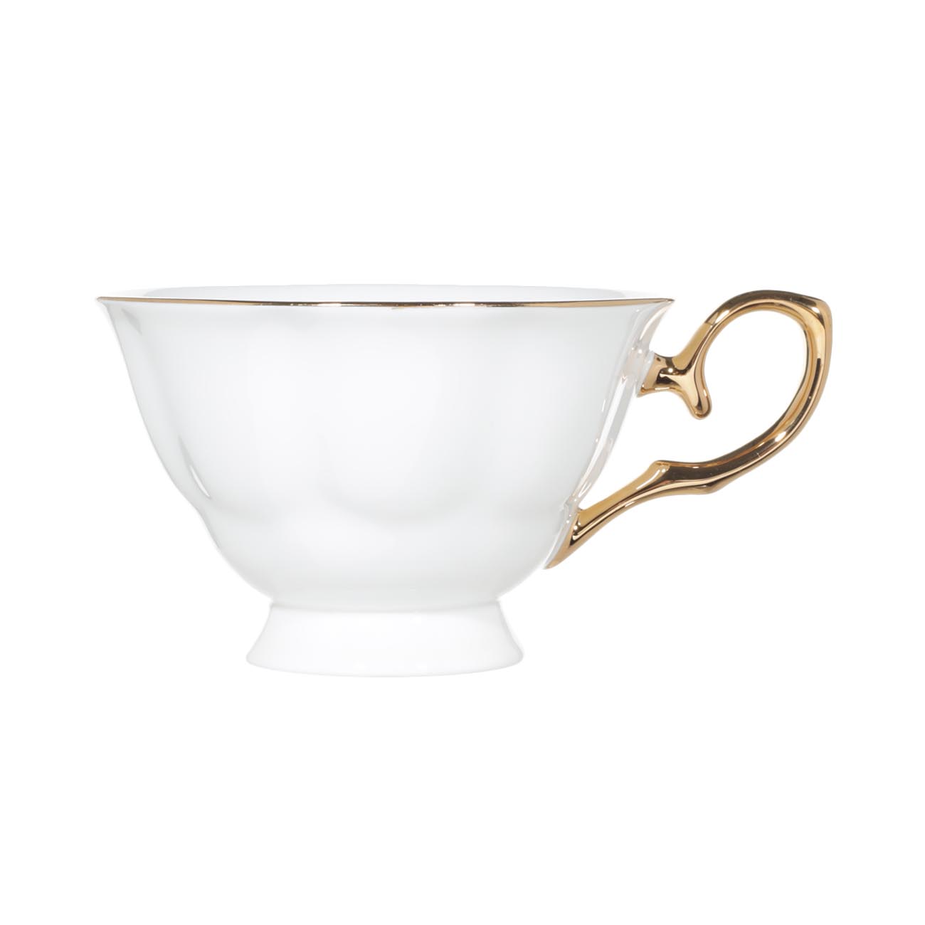 Tea pair, 6 pers, 12 items, 180 ml, porcelain F, white-gold, Premium Gold изображение № 3