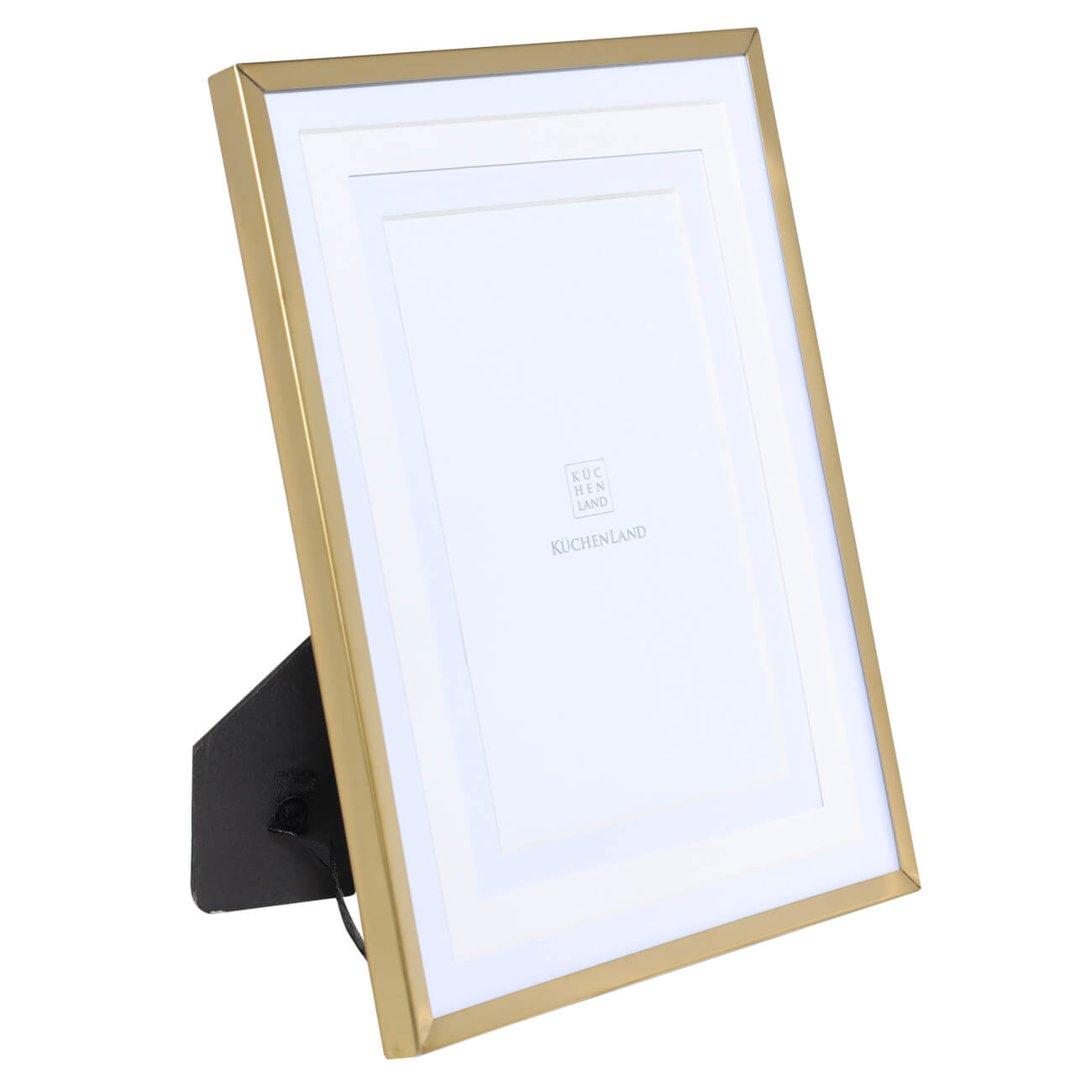 Photo frame, 21x26 cm, with passepartout, steel / glass, golden, Fantastic gold изображение № 1