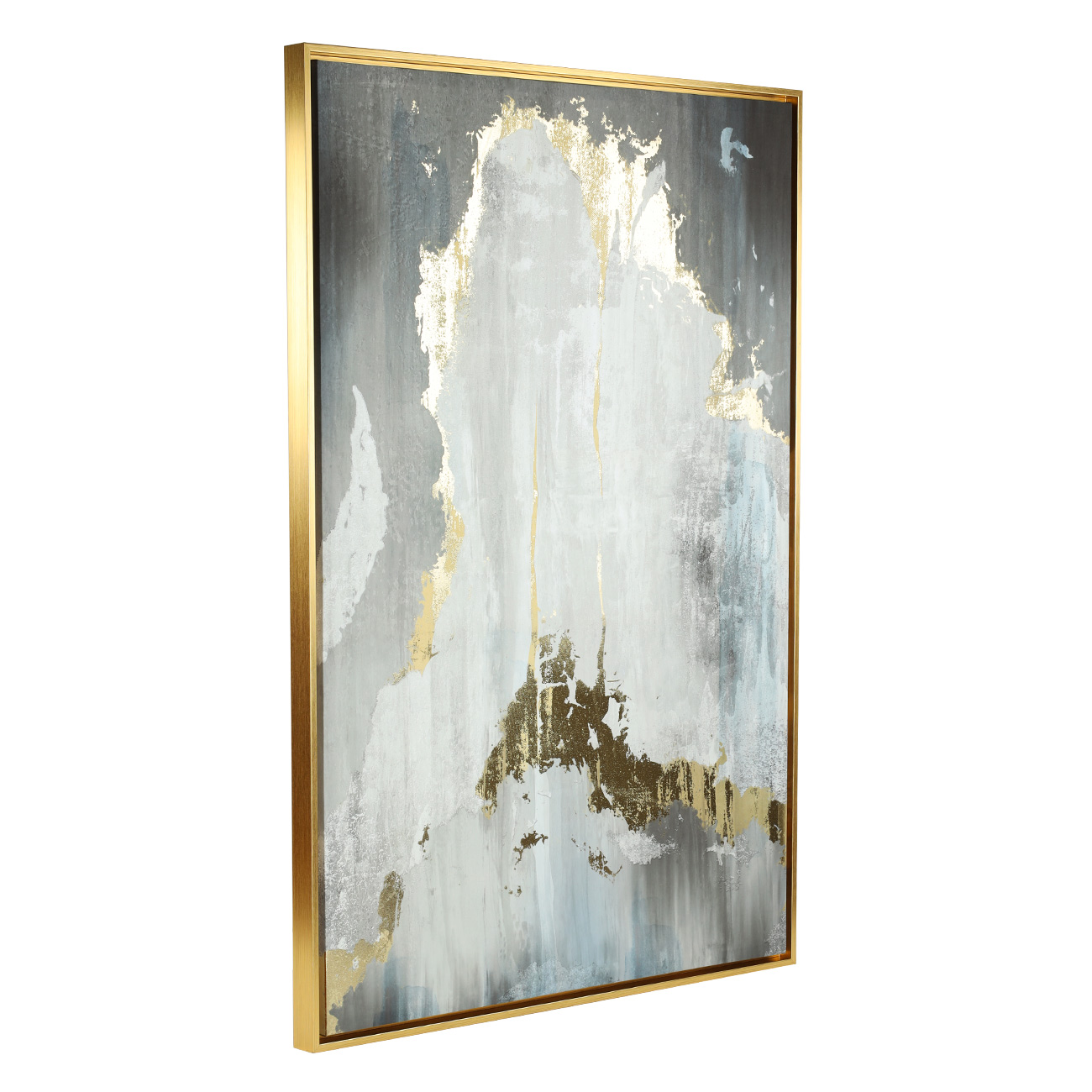 Framed painting, 80x120 cm, canvas / foil, golden gray, Abstract изображение № 3