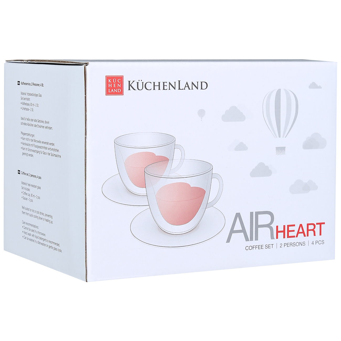 Coffee pair, 2 pers, 4 pr, 80 ml, glass B, Heart, Air shape изображение № 3