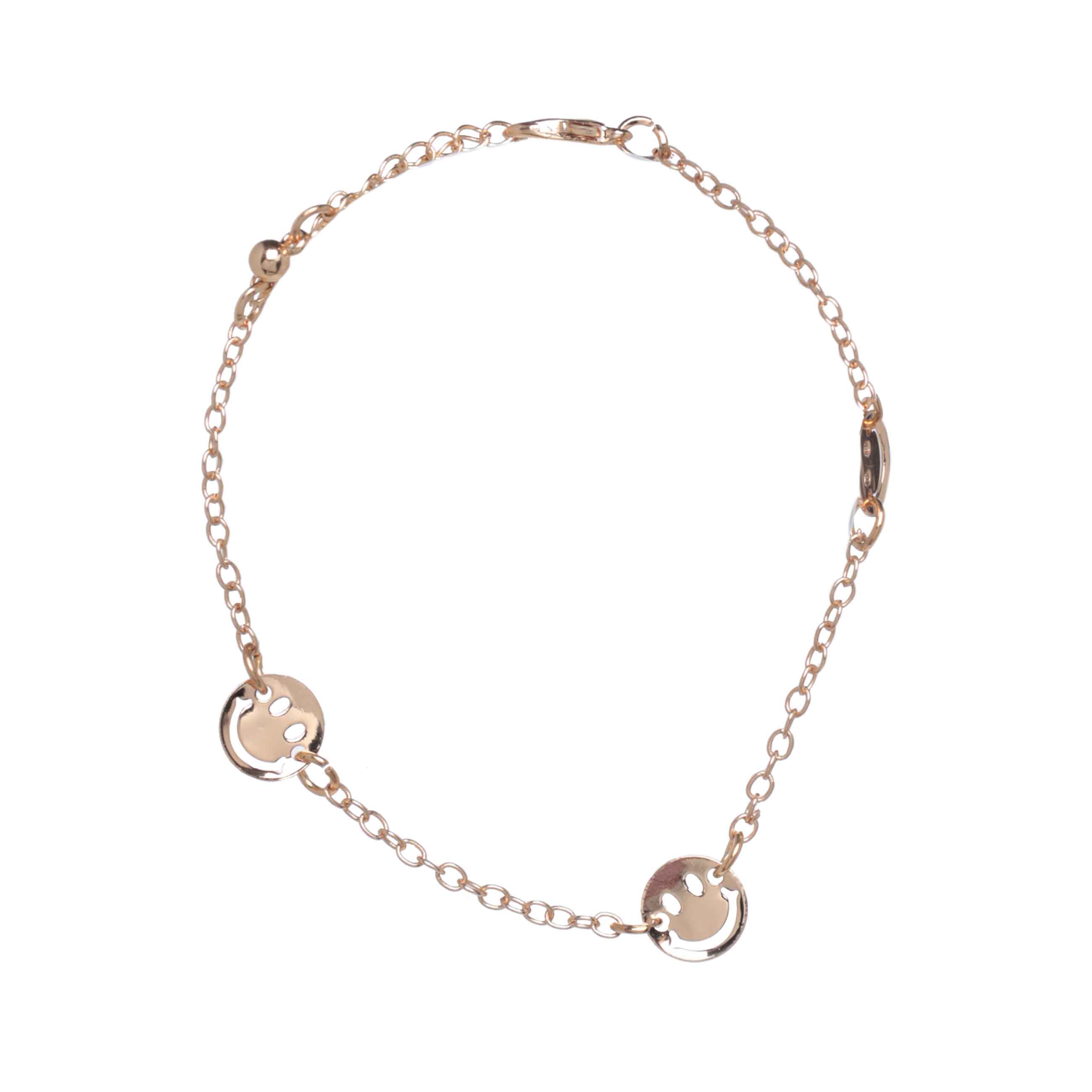 Bracelet, 23 cm, 3 pieces, for children, metal / plastic, colored, Smileys and beads, Pearl color изображение № 4