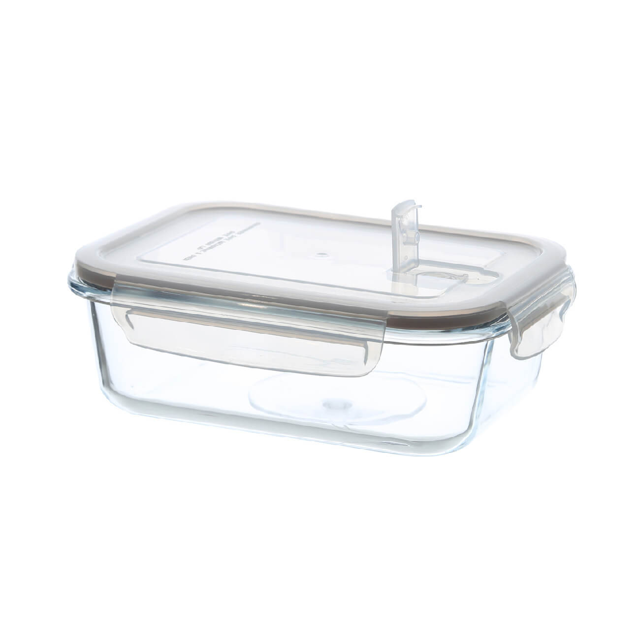 Container, 1 L, with clips, with valve, glass T / plastic, rectangular, Soft kitchen изображение № 1