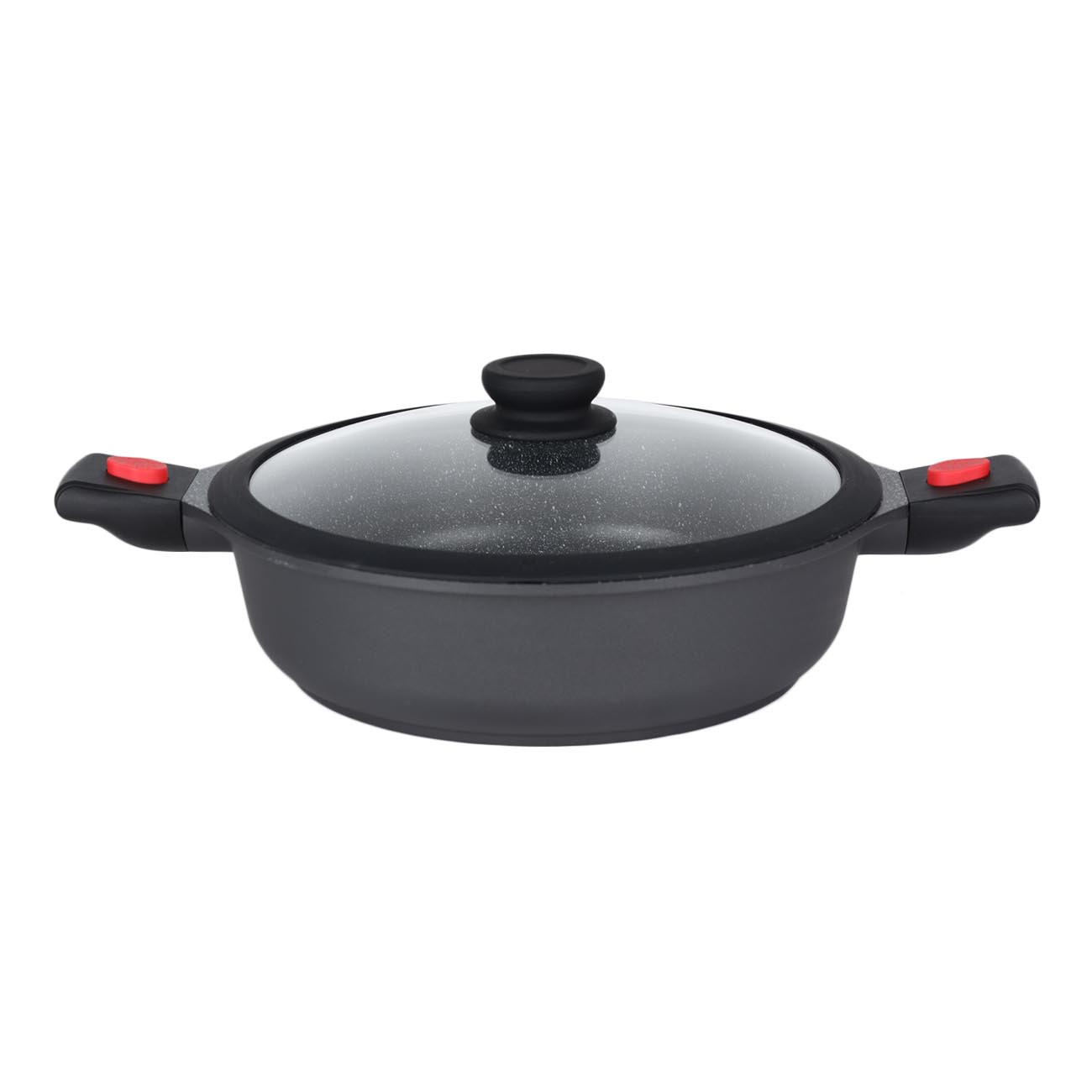 Saucepan, 28 cm, with lid, 3 removable handles, coated, aluminum, Solution Red 2 изображение № 3