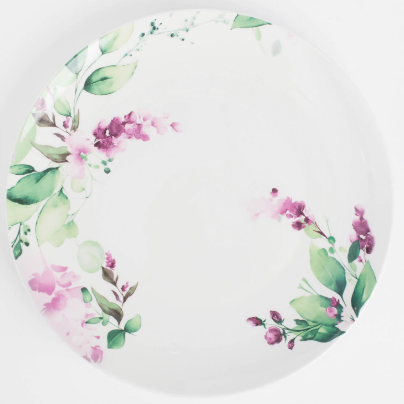Dinner plate, 27 cm, porcelain N, white, Watercolor flowers, Senetti изображение № 1