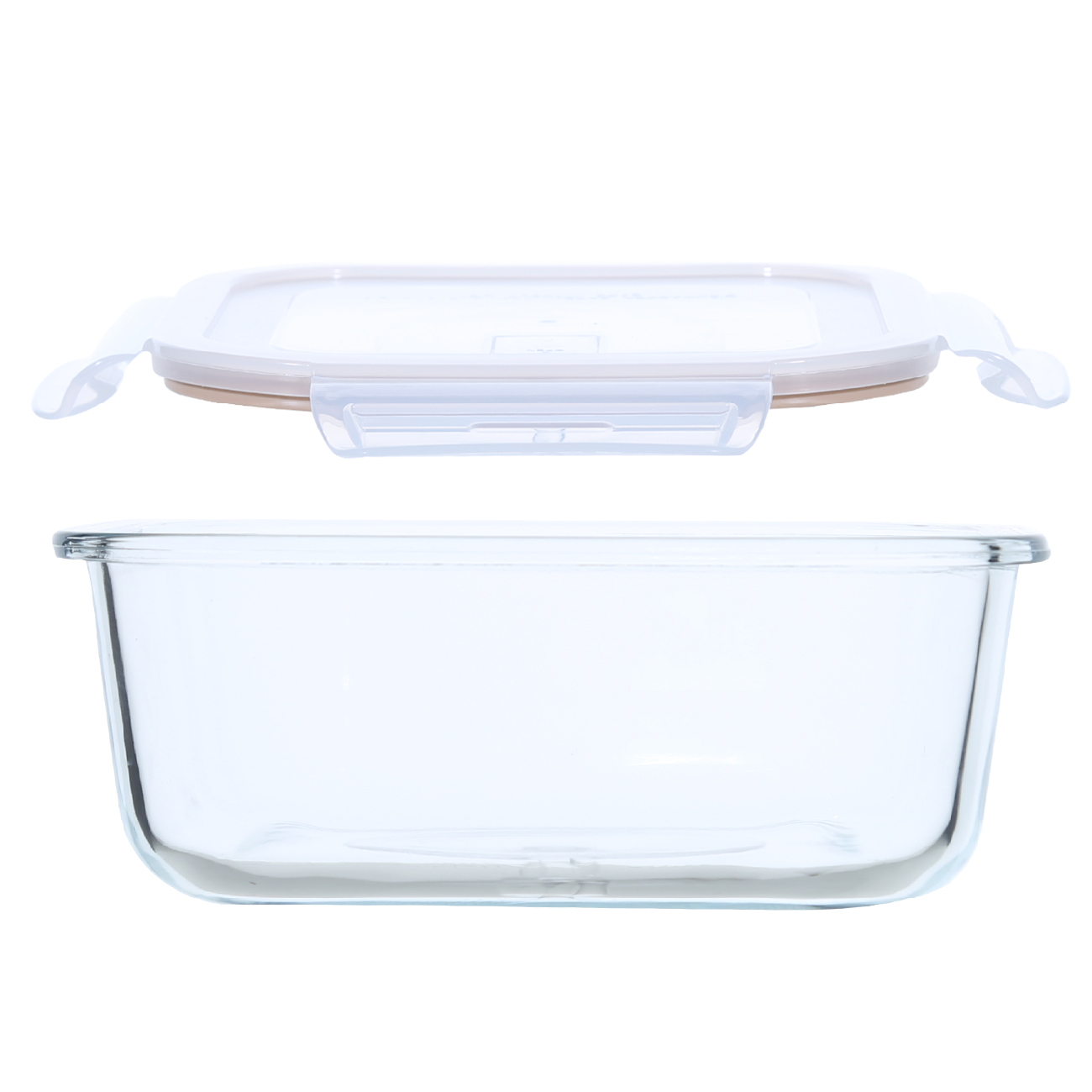 Container, 1,1 l, with clips, with valve, glass T / plastic, square, Soft kitchen изображение № 3