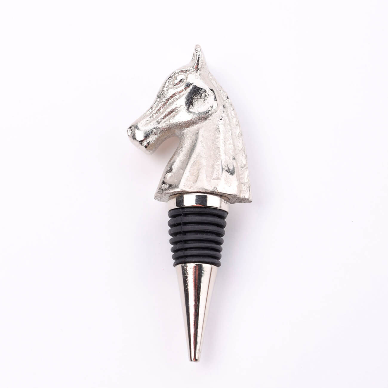 Wine bottle stopper, 13 cm, metal, silver, Horse, Horse изображение № 1