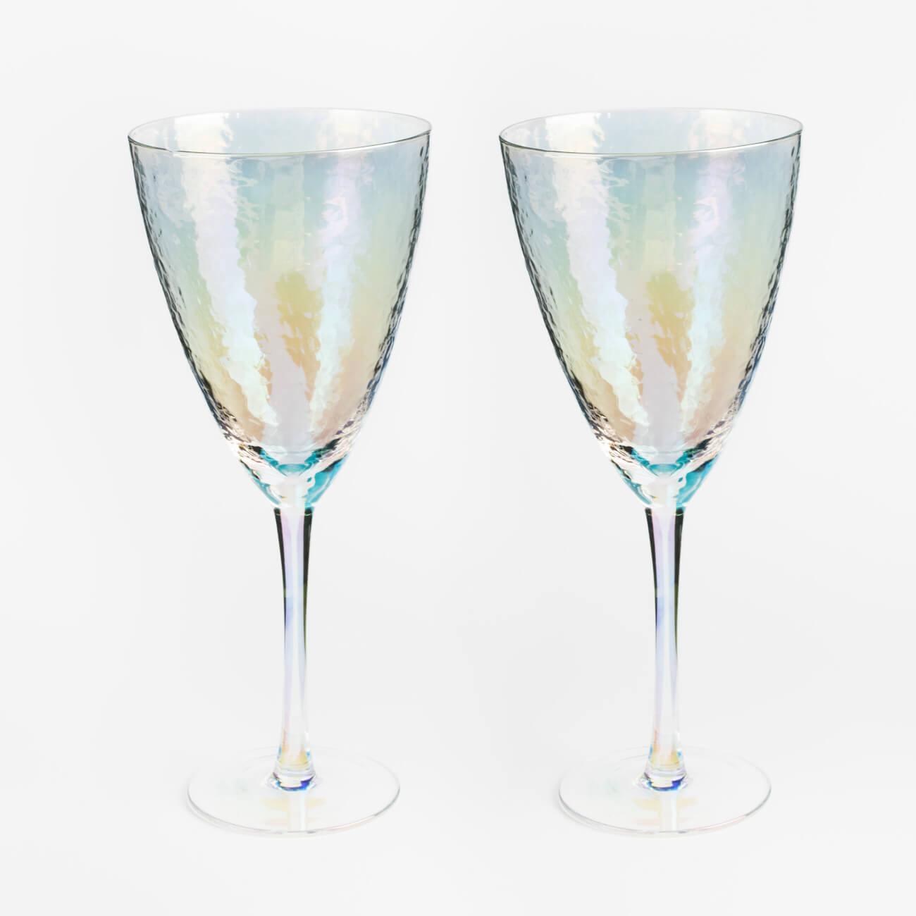 Wine glass, 400 ml, 2 pcs, glass, mother of pearl, Ripply polar изображение № 1