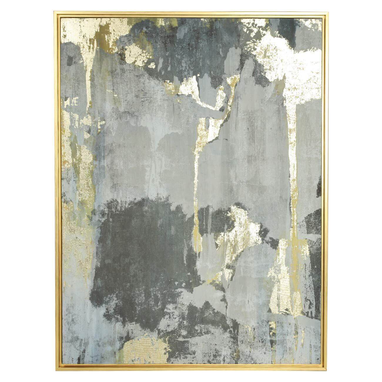 Framed painting, 75x100 cm, canvas / foil, golden gray, Abstract изображение № 1