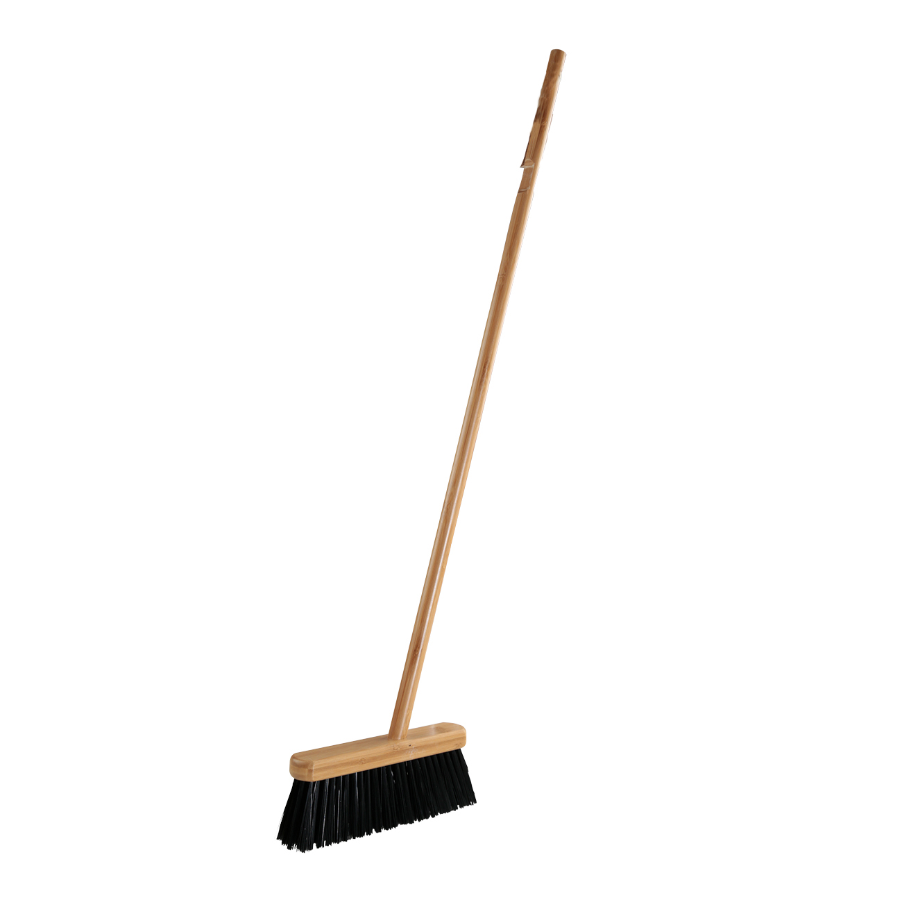Garbage brush, with dustpan, 93 cm, plastic / bamboo / steel, black, Black clean изображение № 3