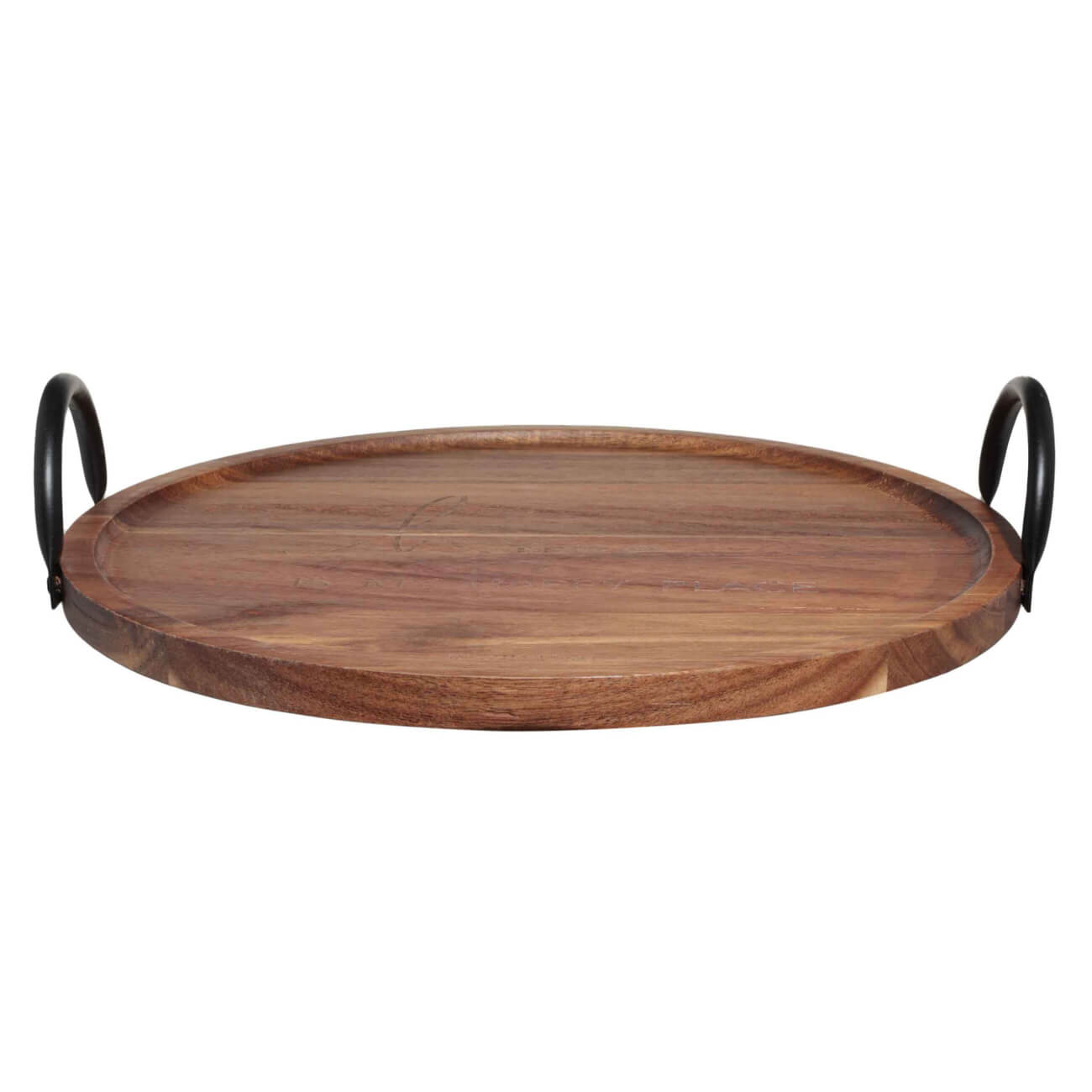 Tray, 30 cm, with handles, wood / metal, round, Home, Noble tree изображение № 1