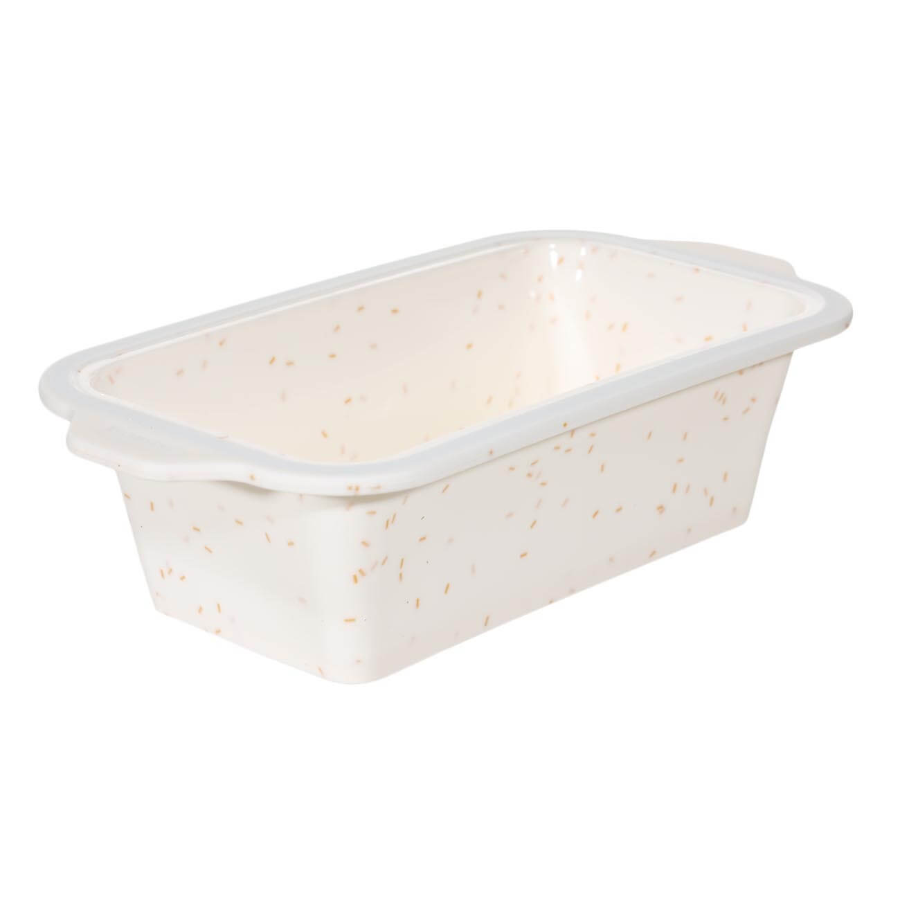 Baking dish, 28x14 cm, silicone / steel, rectangular, milk, speckled, Bakery speckled изображение № 1