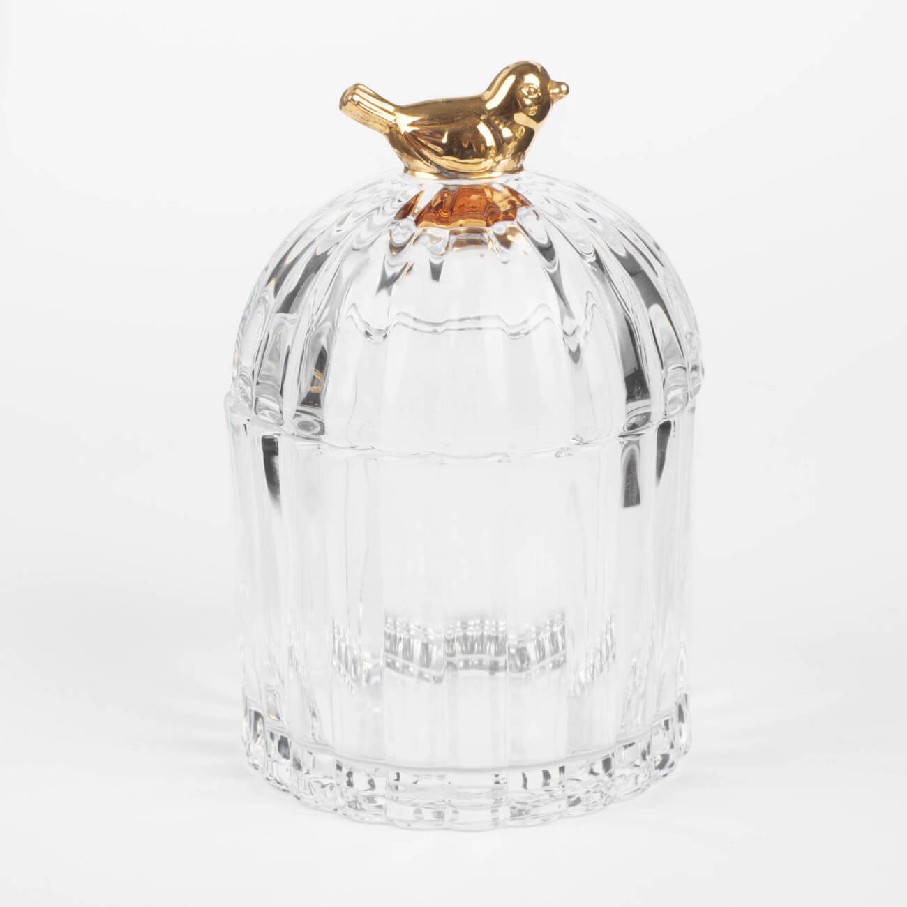 Storage capacity, 8x12 cm, 200 ml, glass R / metal, Golden bird, Ribby изображение № 1