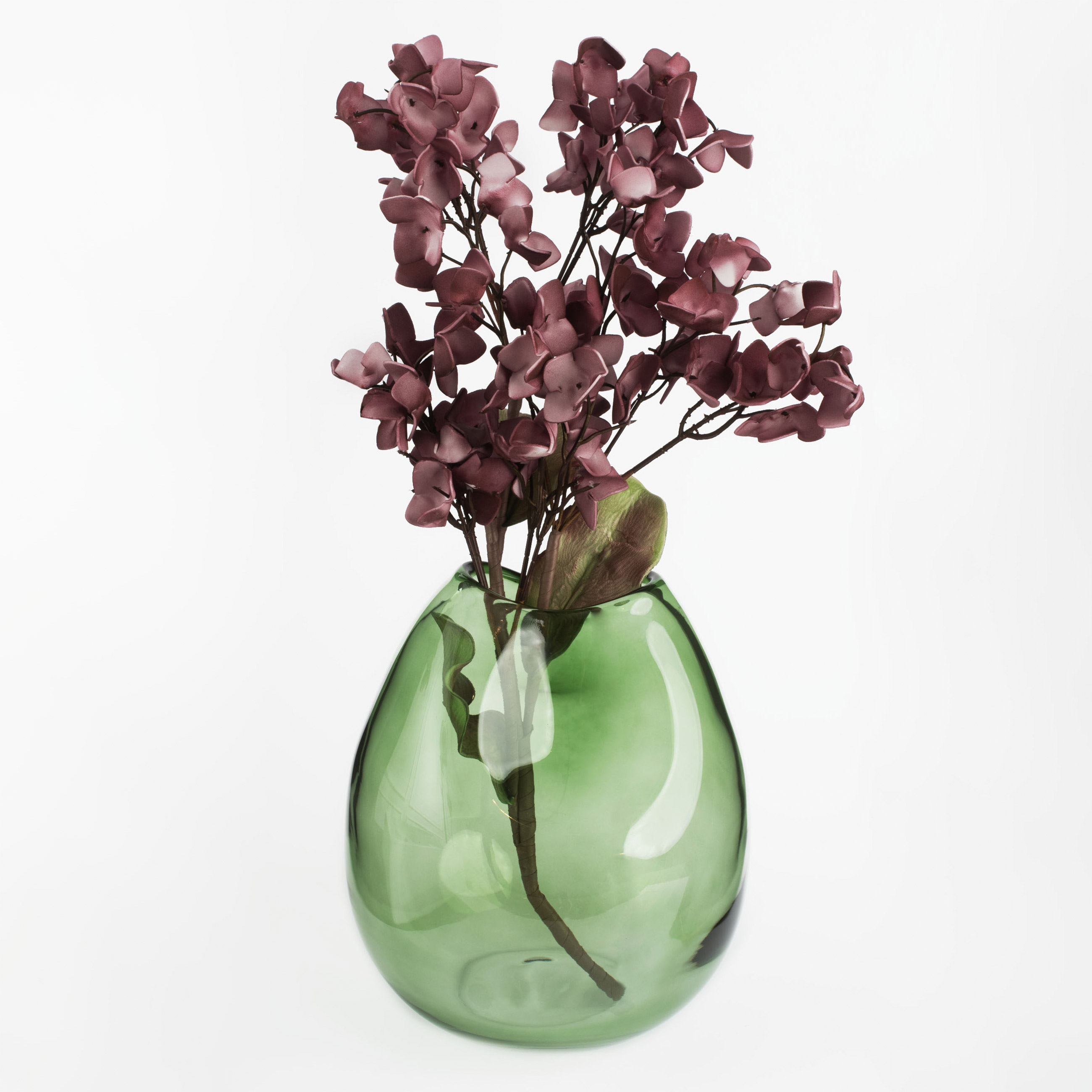 Flower vase, 25 cm, glass, green, Clear color изображение № 6