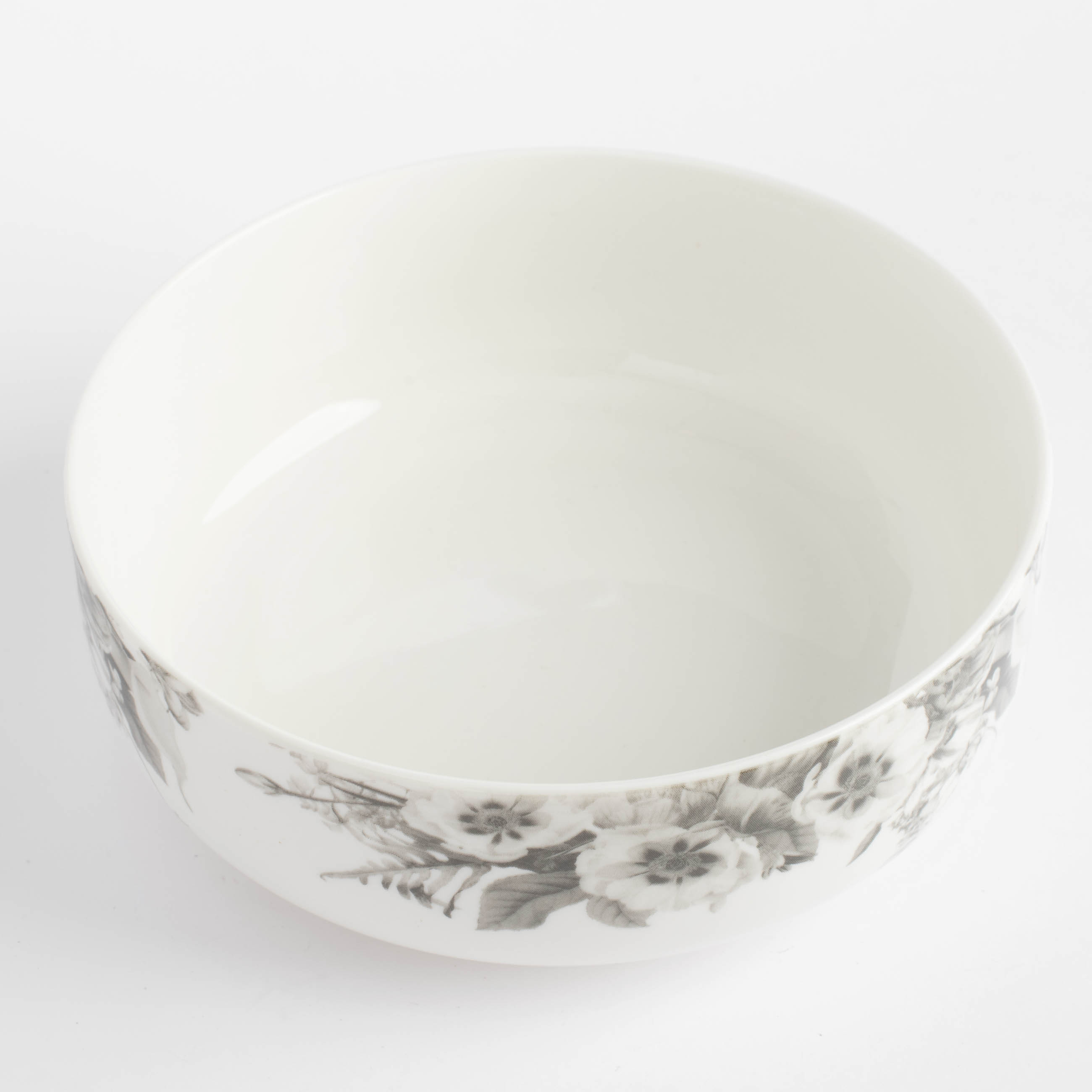 Salad bowl, 16x6 cm, 700 ml, porcelain N, white, Black and white flowers, Magnolia изображение № 5