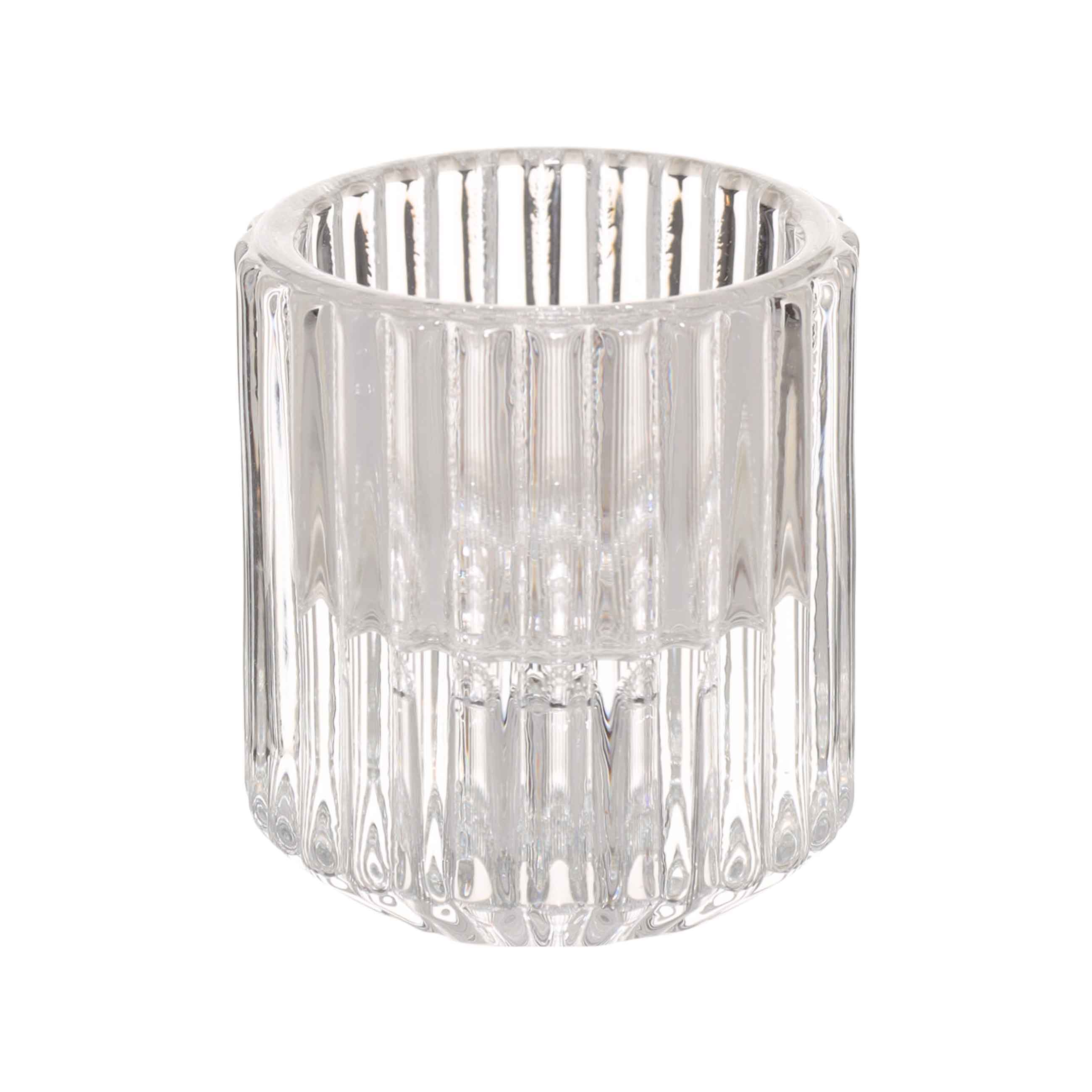Candle holder, 6 cm, for tea candle, Glass, Ribby изображение № 2