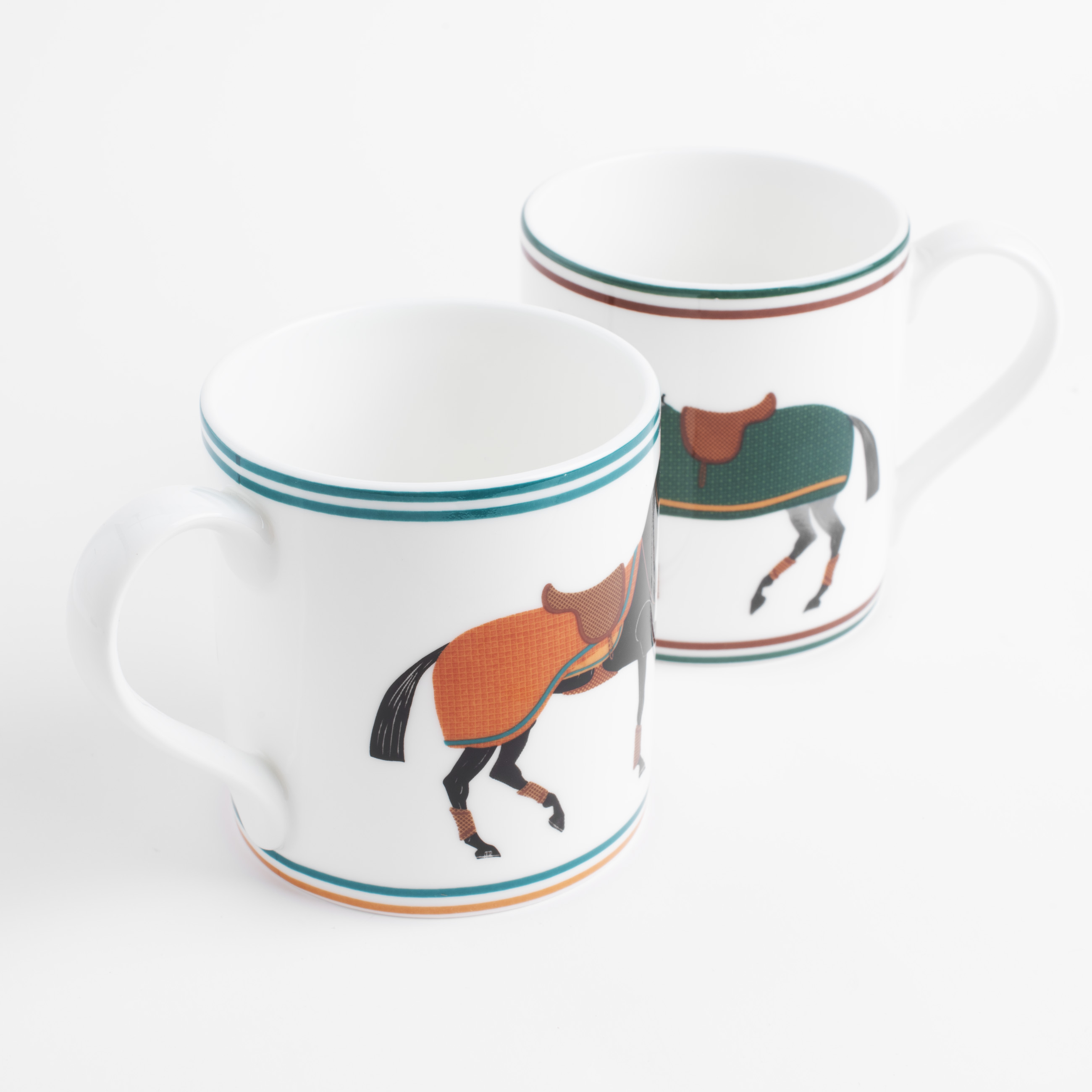 Mug, 380 ml, 2 pcs, porcelain F, white, Horses, Blue wind изображение № 4