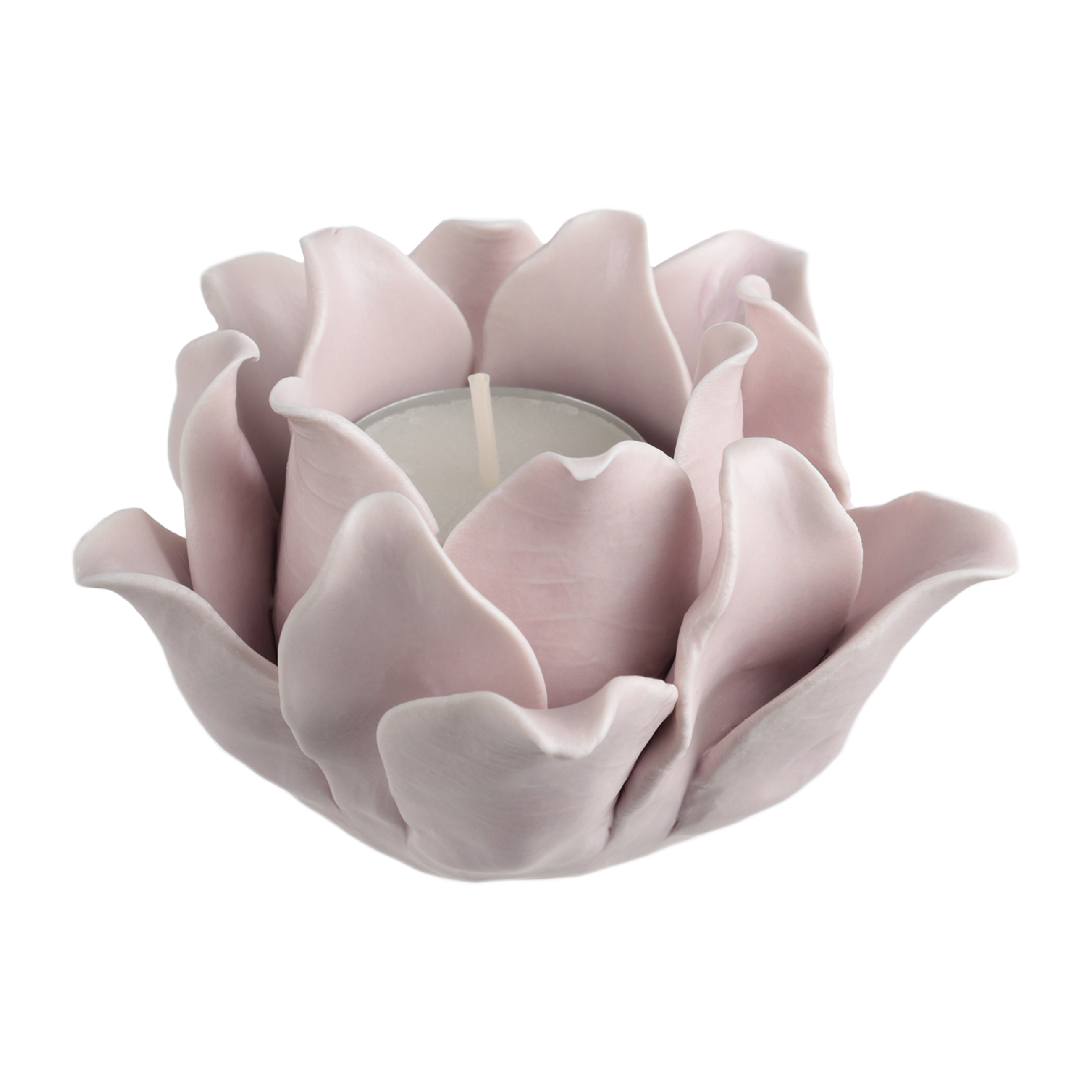 Candle holder, 10 cm, for tea candle, porcelain P, Pink, Flower, Magnolia изображение № 4