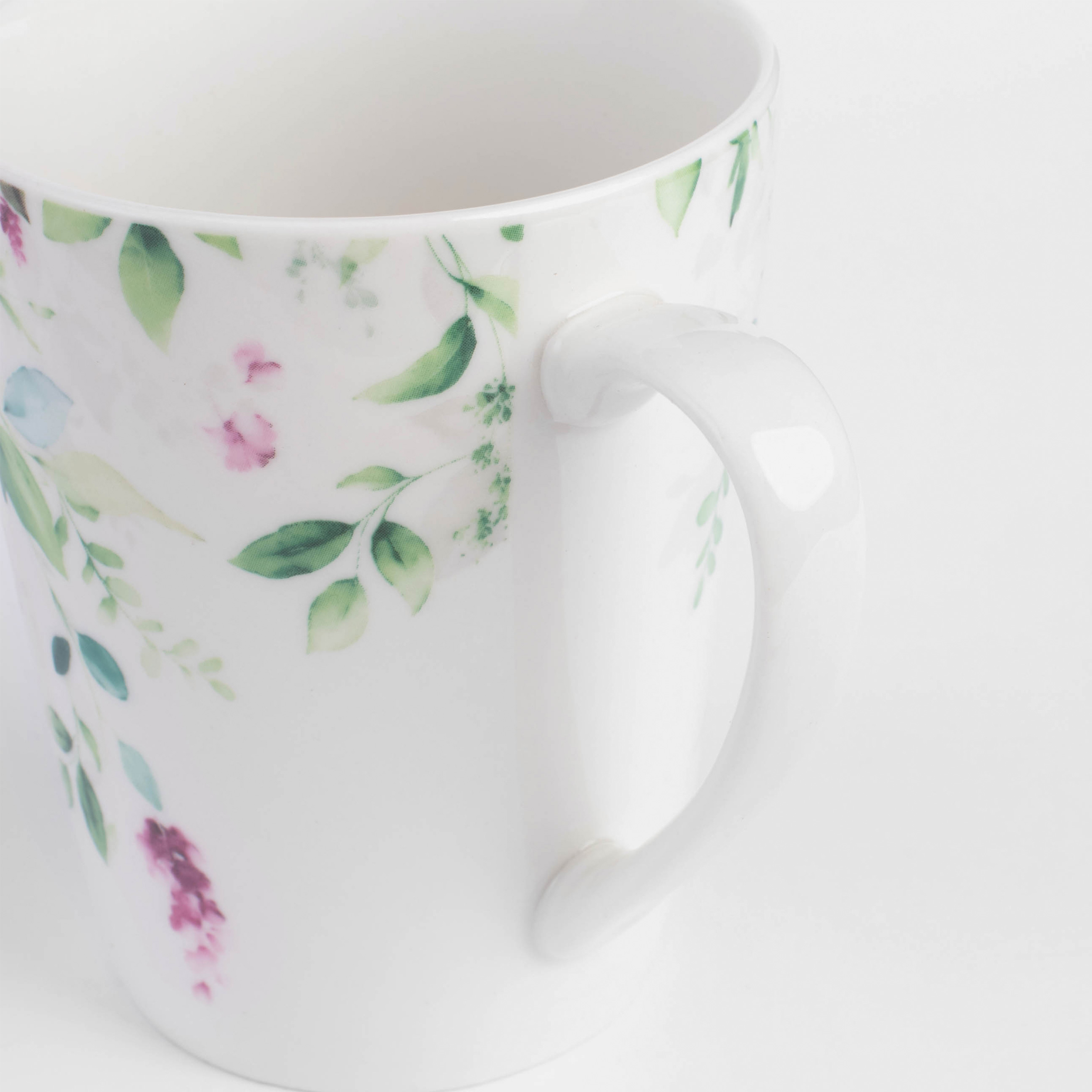 Mug, 420 ml, porcelain N, white, Watercolor flowers, Senetti изображение № 4