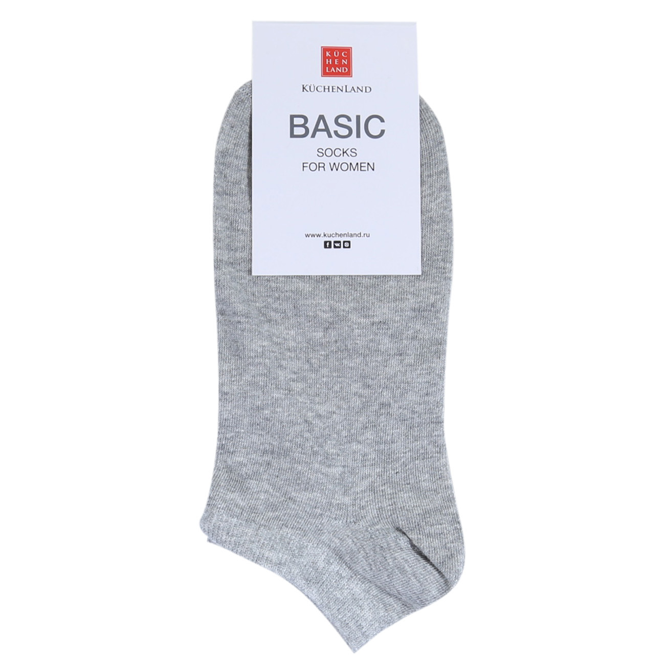 Women's socks, Size 36-38, cotton / polyester, grey, Basic изображение № 2