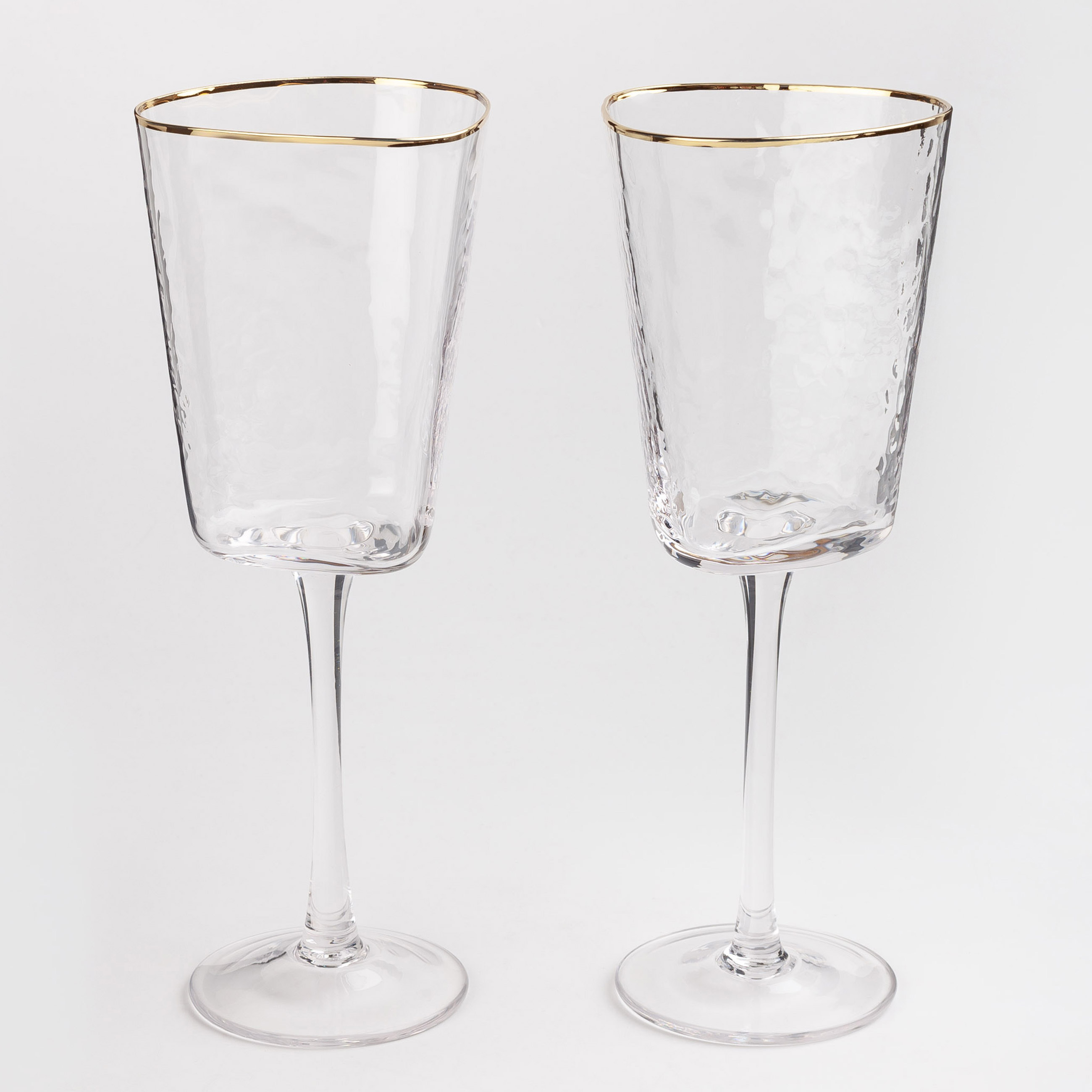 Wine glass, 300 ml, 2 pcs, glass, with golden edging, Triangle Gold изображение № 1