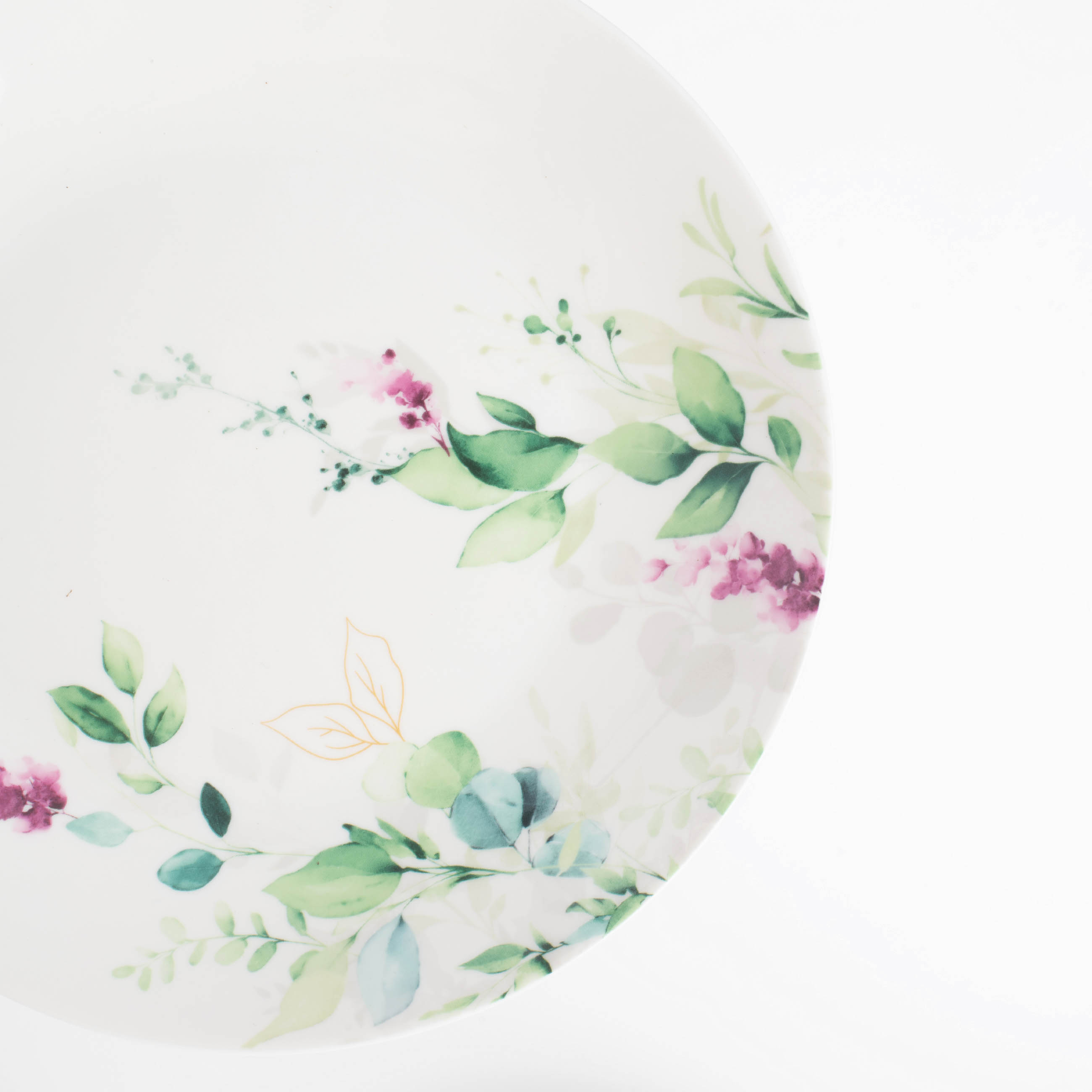 Snack plate, 23 cm, 2 pcs, porcelain N, white, Watercolor flowers, Senetti изображение № 5