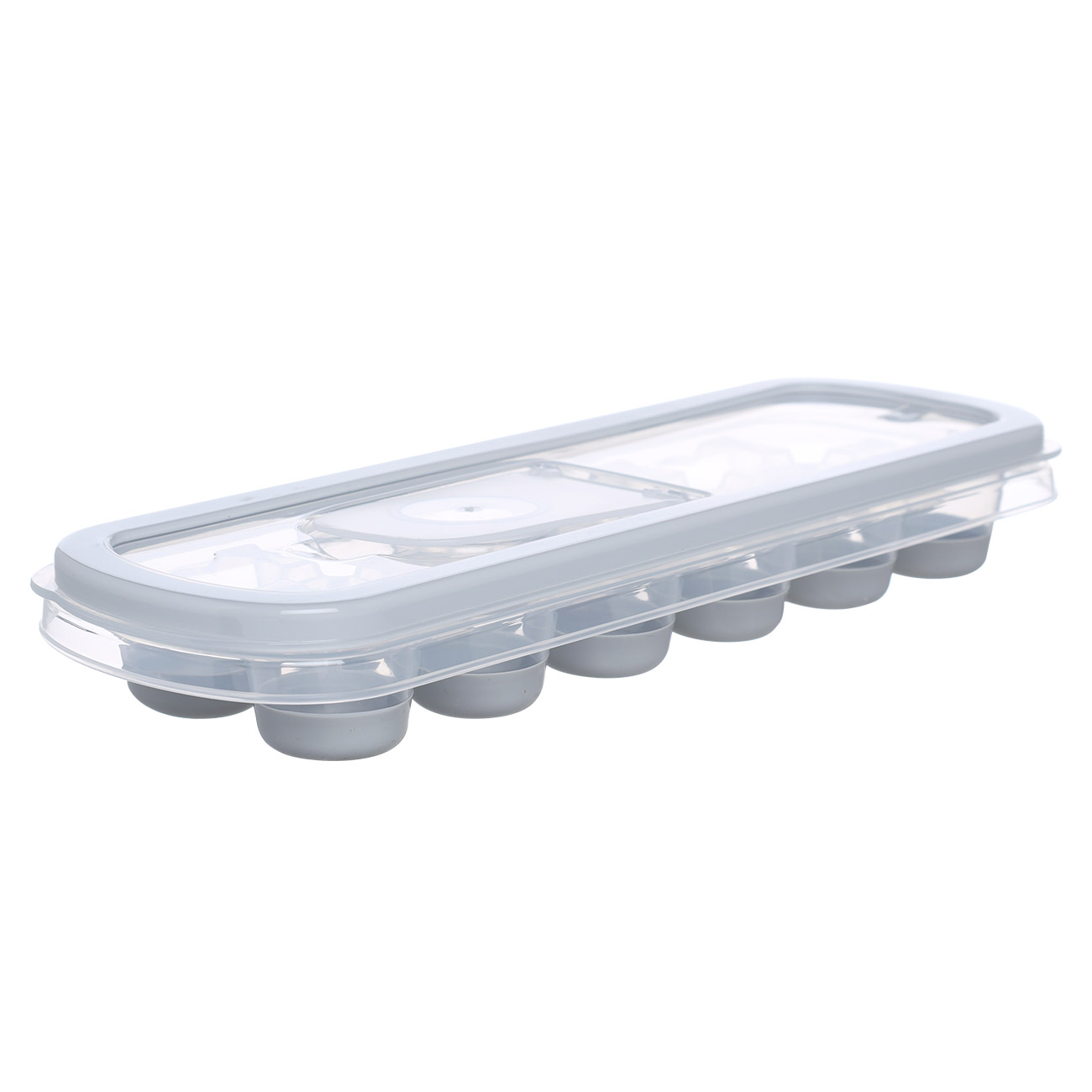 Ice mold, 27x10 cm, 12 otd, with lid, plastic / silicone, grey, Country изображение № 2