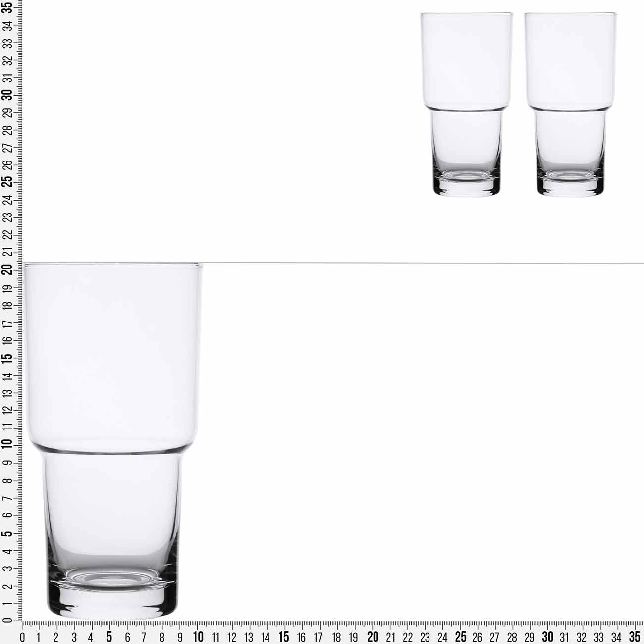 Beer glass, 500 ml, 2 pcs, Glass, Clear изображение № 4