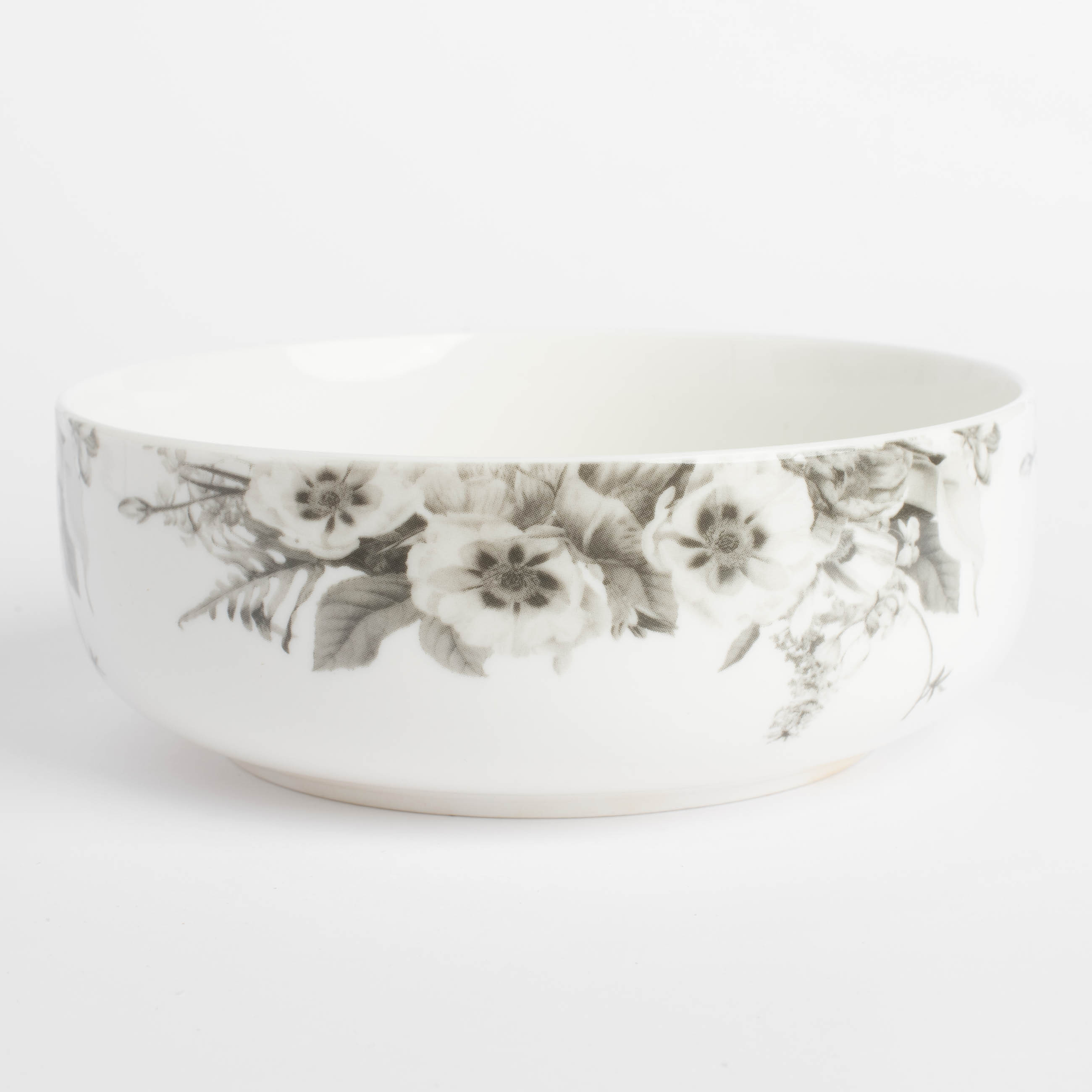 Salad bowl, 16x6 cm, 700 ml, porcelain N, white, Black and white flowers, Magnolia изображение № 3