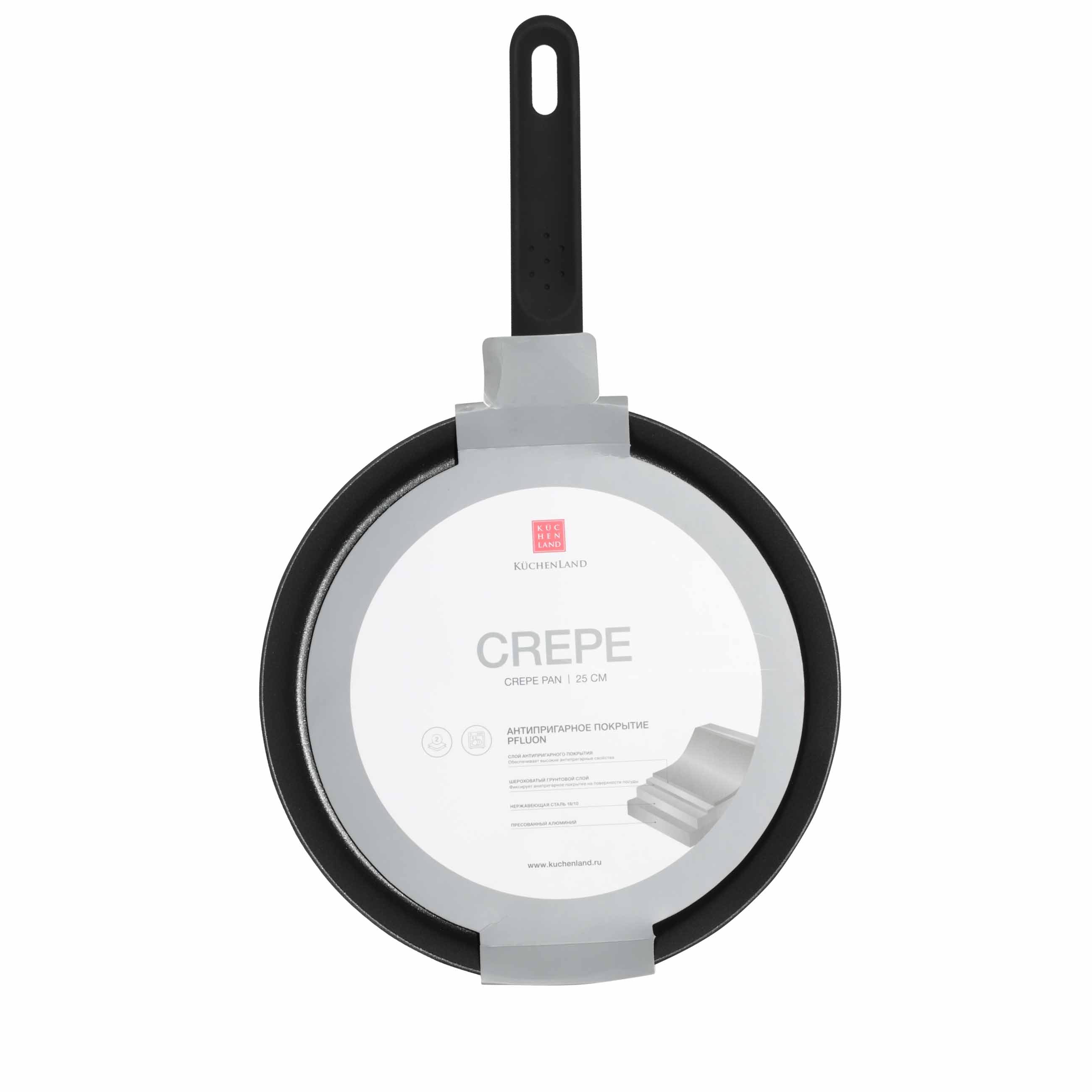 Pancake pan, 25 cm, coated, aluminum, black, Crepe изображение № 4