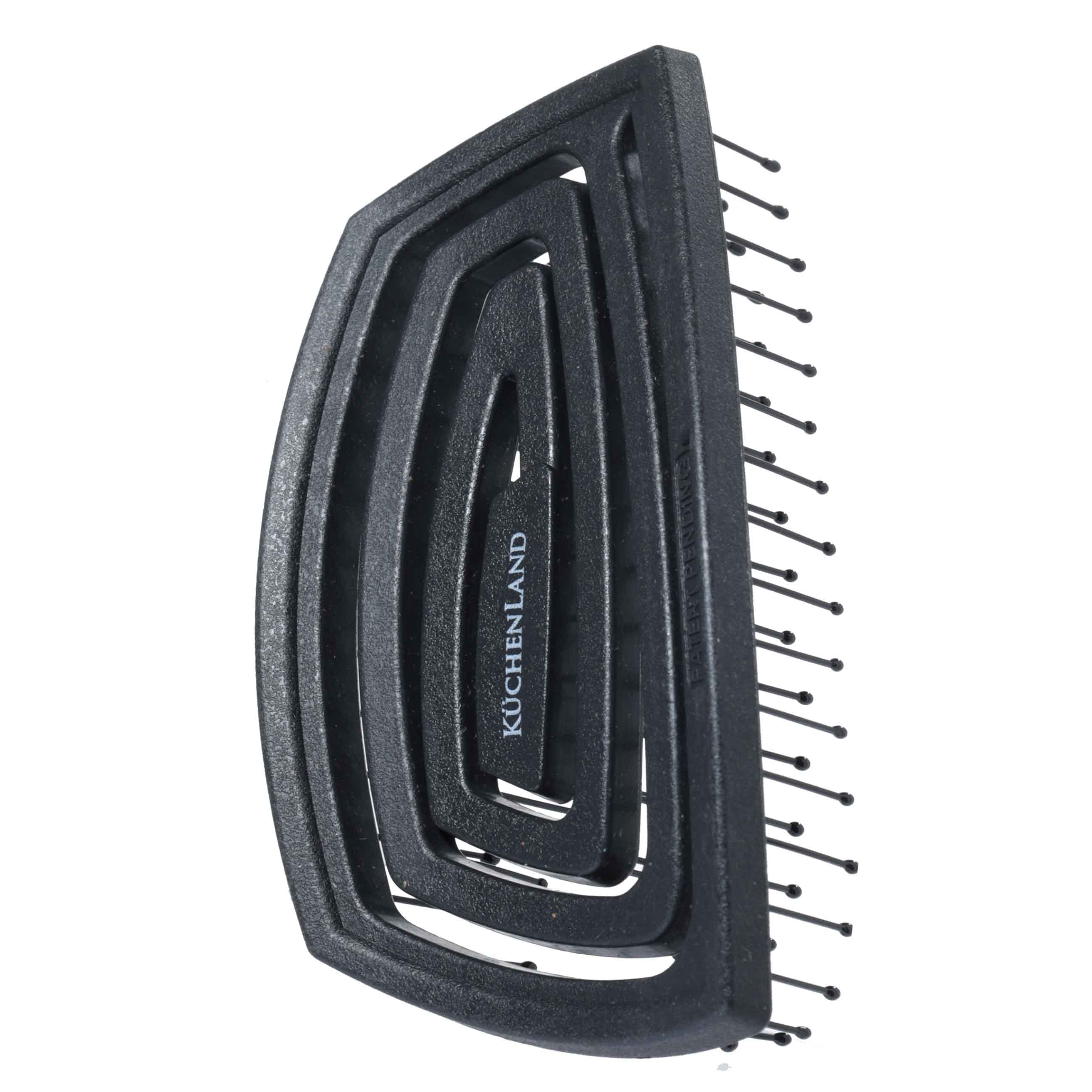 Hair massage comb, 11x6 cm, for travel, vegetable fiber / plastic, black, Zipo изображение № 3