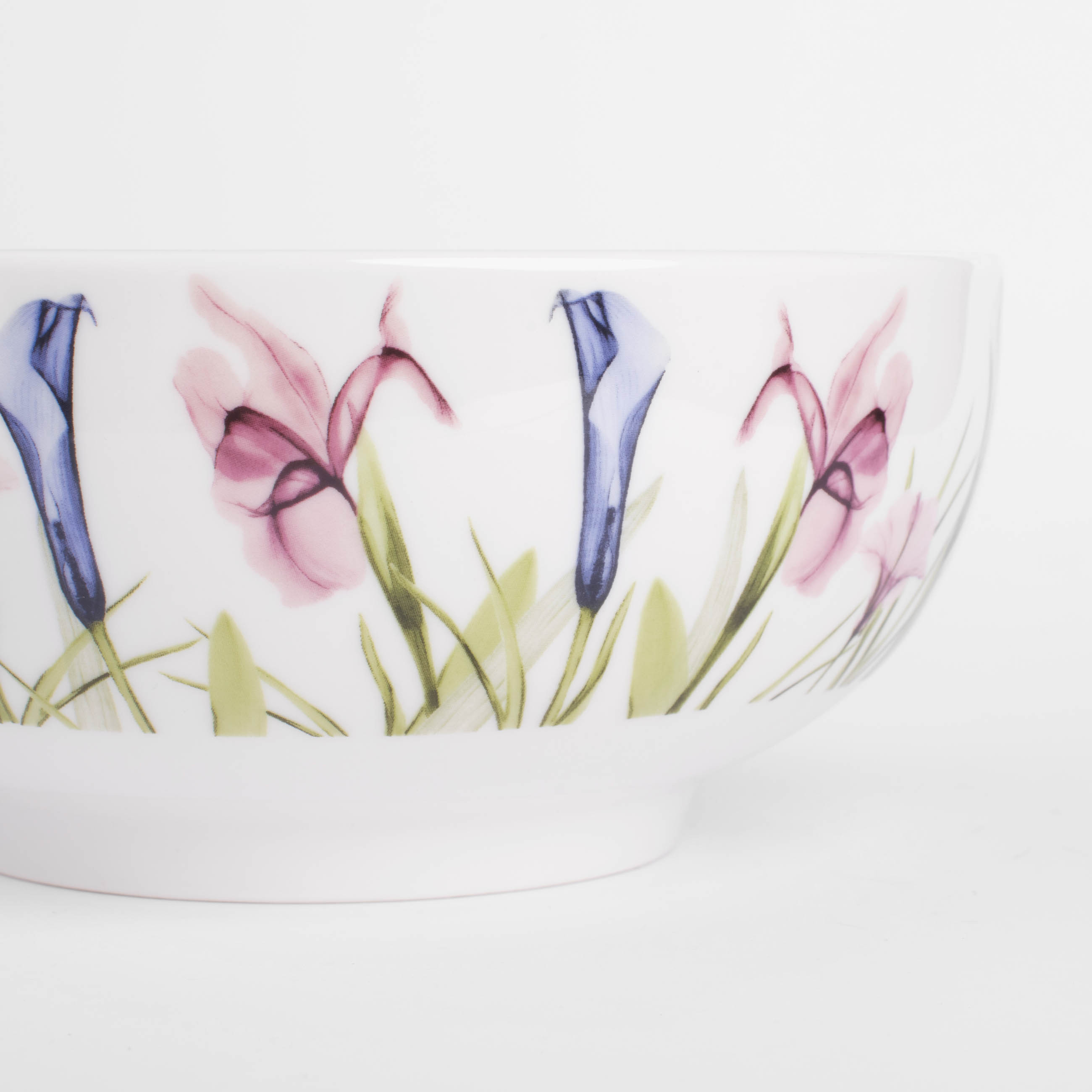 Salad bowl, 20x8 cm, 900 ml, porcelain N, white, Pastel flowers изображение № 5