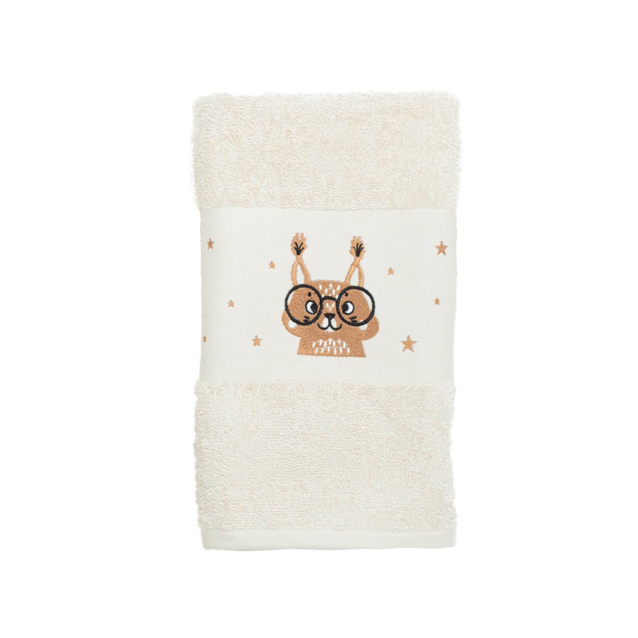 Children's towel, 50x90 cm, cotton, beige, Squirrel, Forest Animals изображение № 1