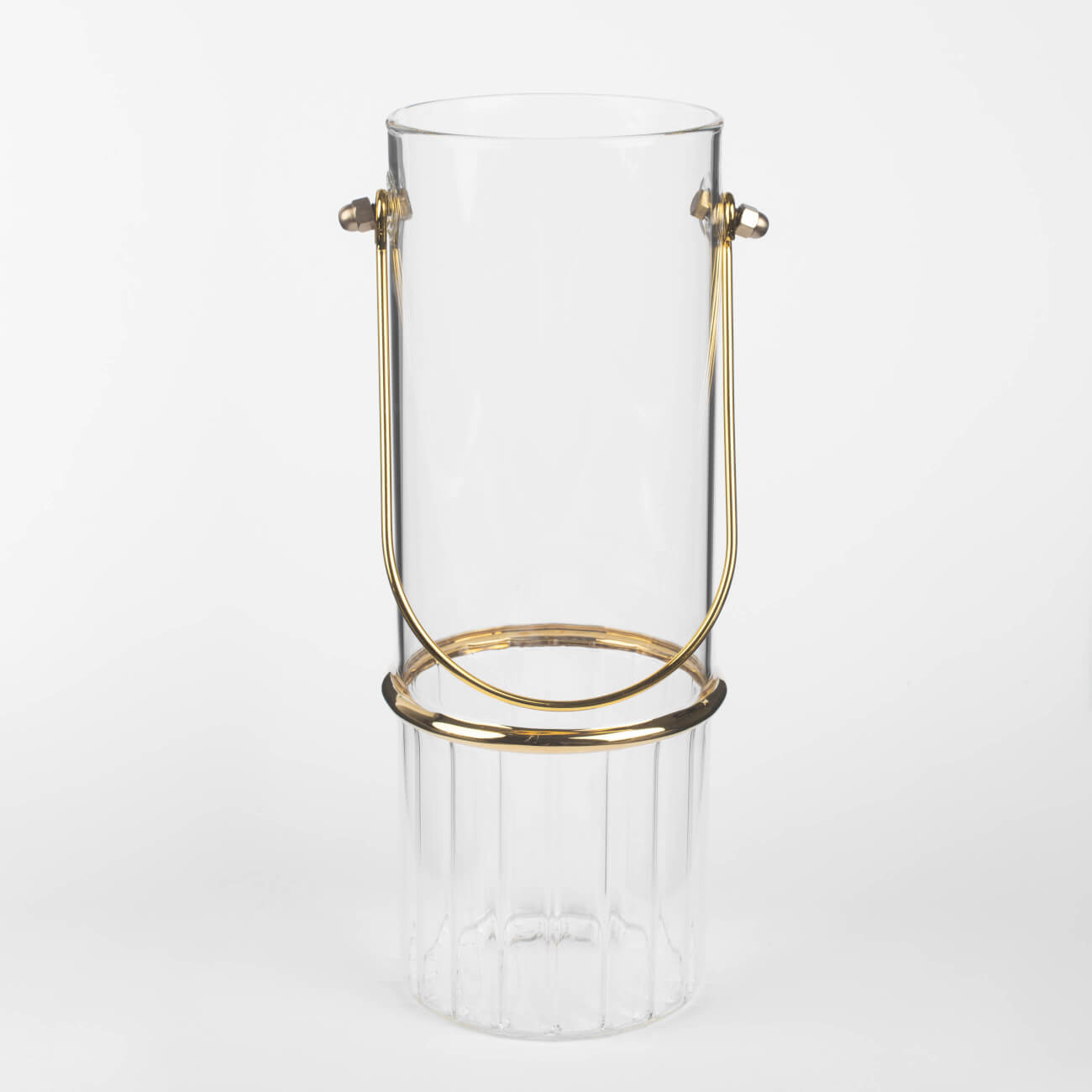 Flower vase, 25 cm, with handle, glass / metal, Camellia изображение № 1