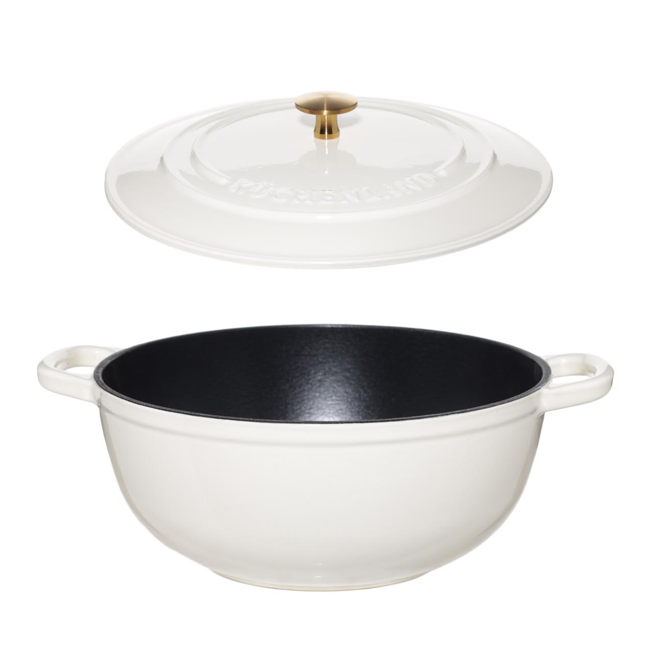 Cauldron, 27 cm, 4.5 l, with lid, cast iron, milk, Light kitchen изображение № 2