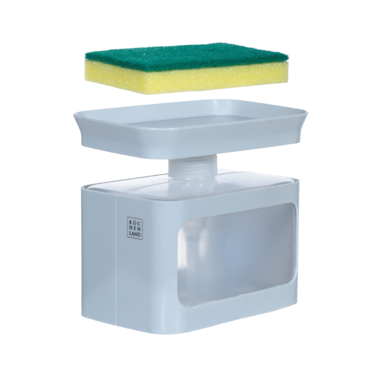 Detergent dispenser, 680 ml, with sponge, Platform, Plastic, Grey, Keeping изображение № 2