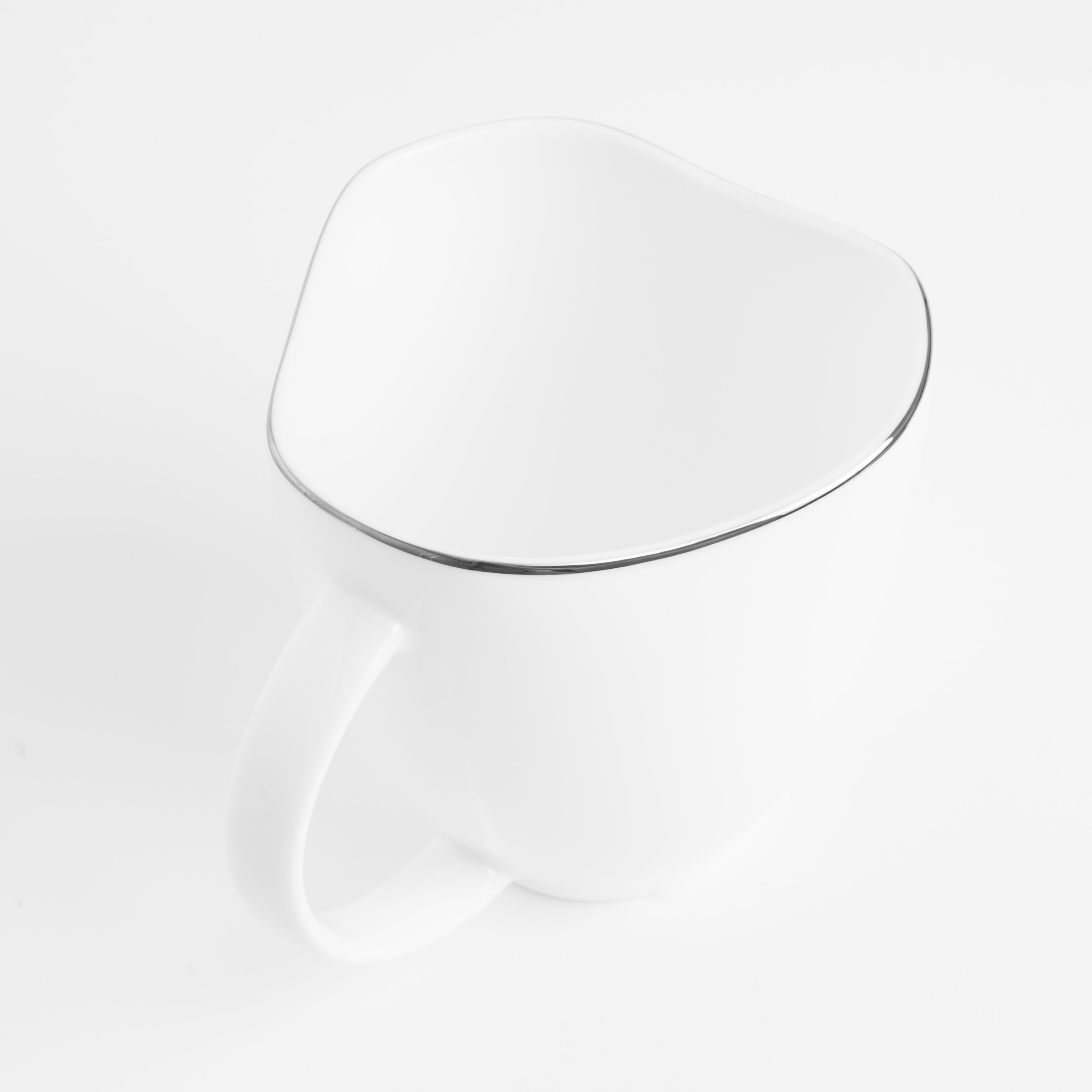 Mug, 470 ml, porcelain F, white, Bend silver изображение № 4