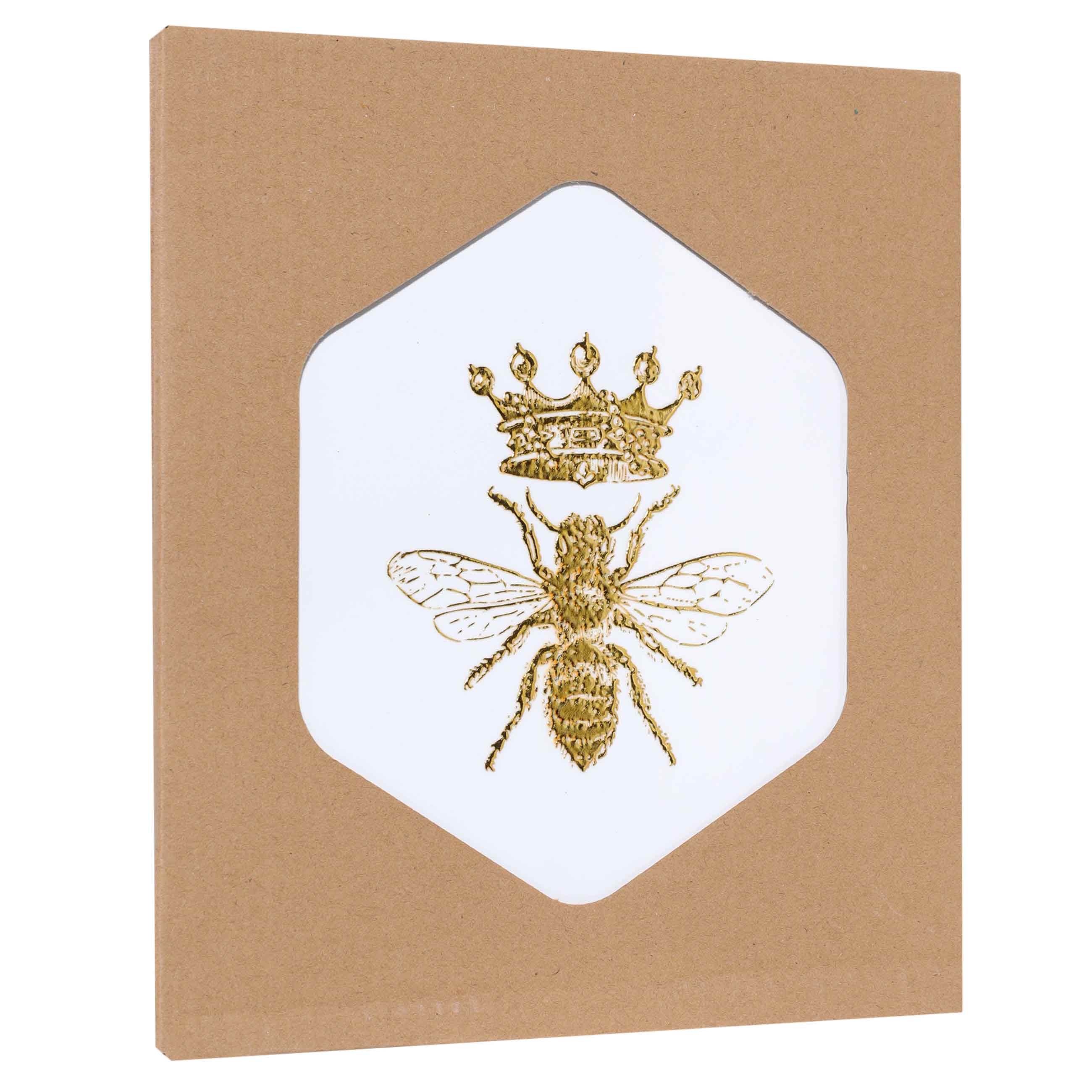Hot plate, 20 cm, ceramic / cork, hexagonal, white, Bee, Honey изображение № 3