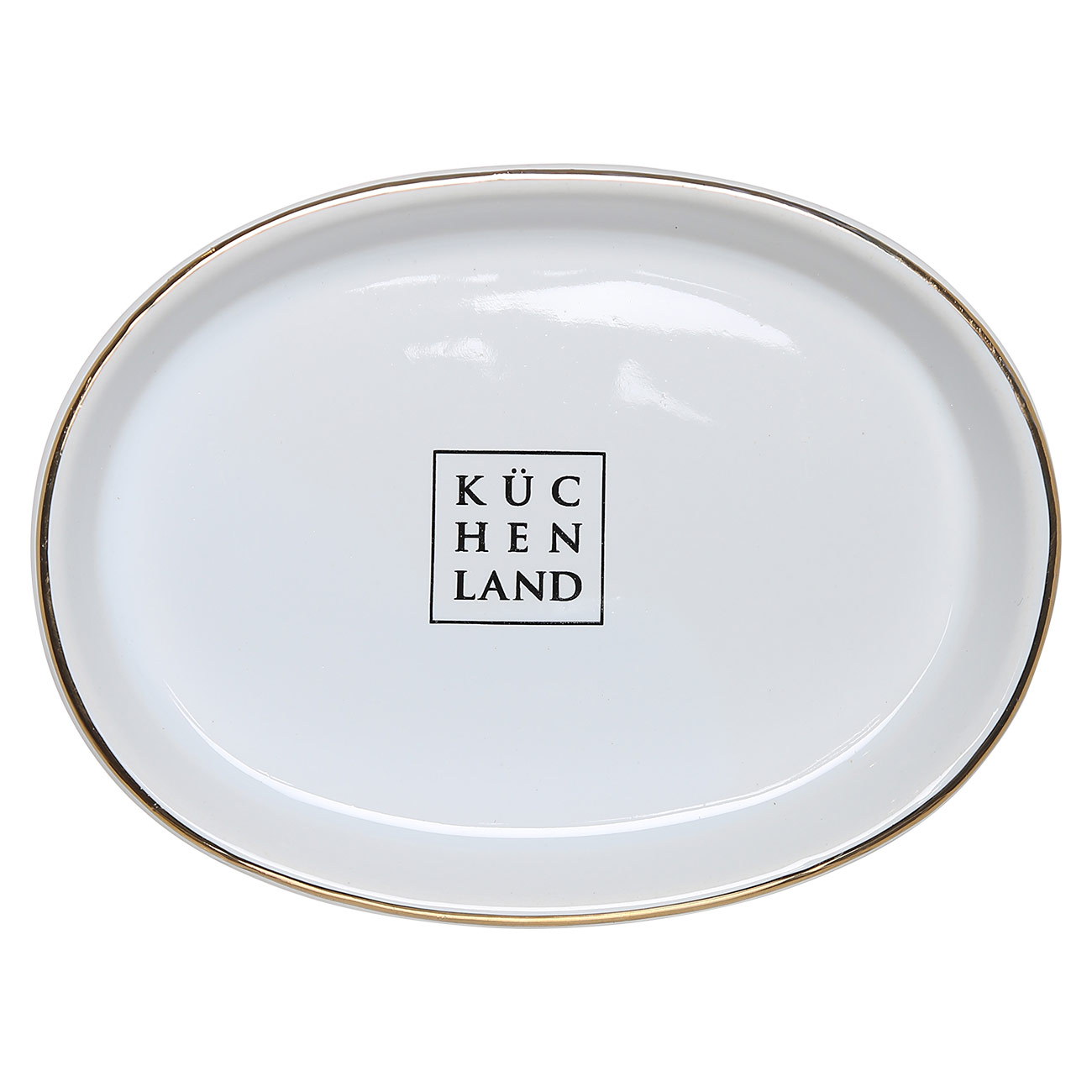 Soap dish, 11. 5x8. 5 cm, ceramic, oval, white-gold, Freya изображение № 2