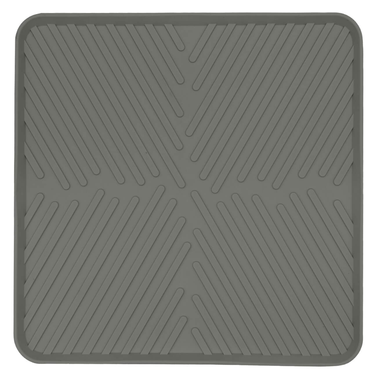Dish drying mat, 30x30 cm, rubber, grey, Assist изображение № 1