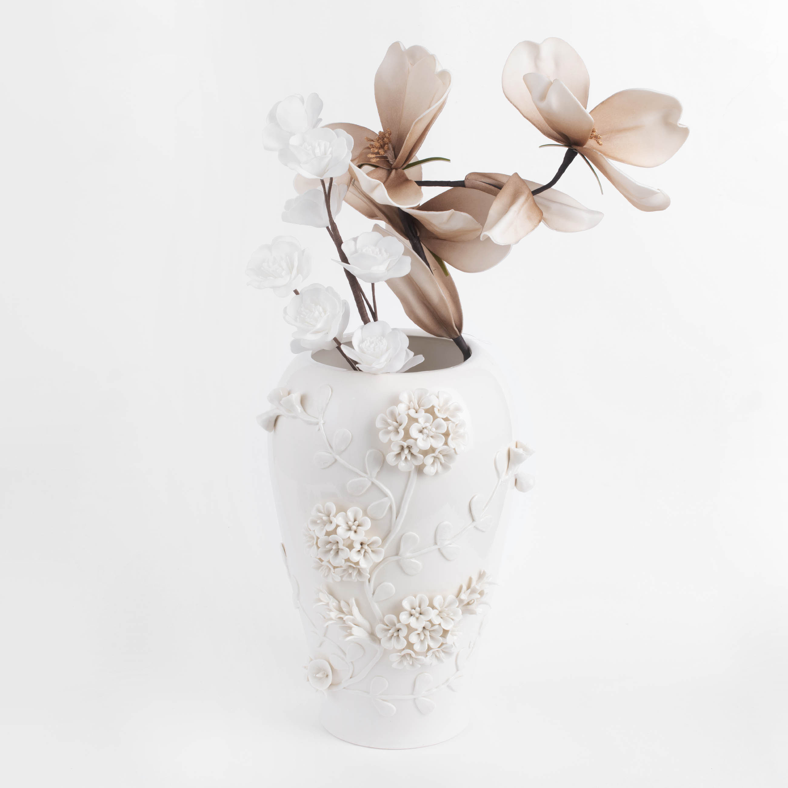 Flower vase, 34 cm, milk, porcelain P, Flowers, Bloome изображение № 5