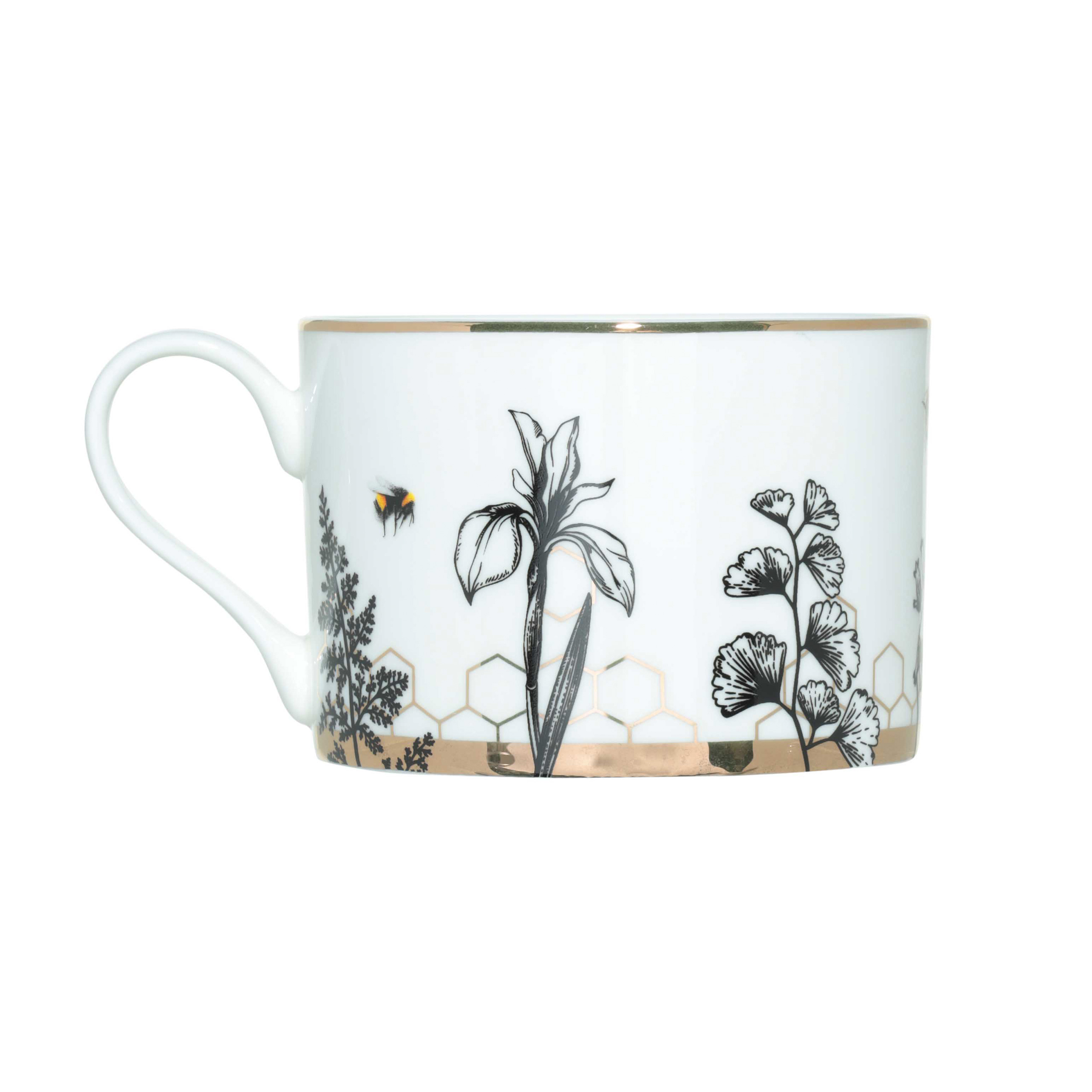 Tea pair, 1 pers, 2 items, 350 ml, porcelain F, white-gold, Bees and honeycombs, Honey изображение № 2