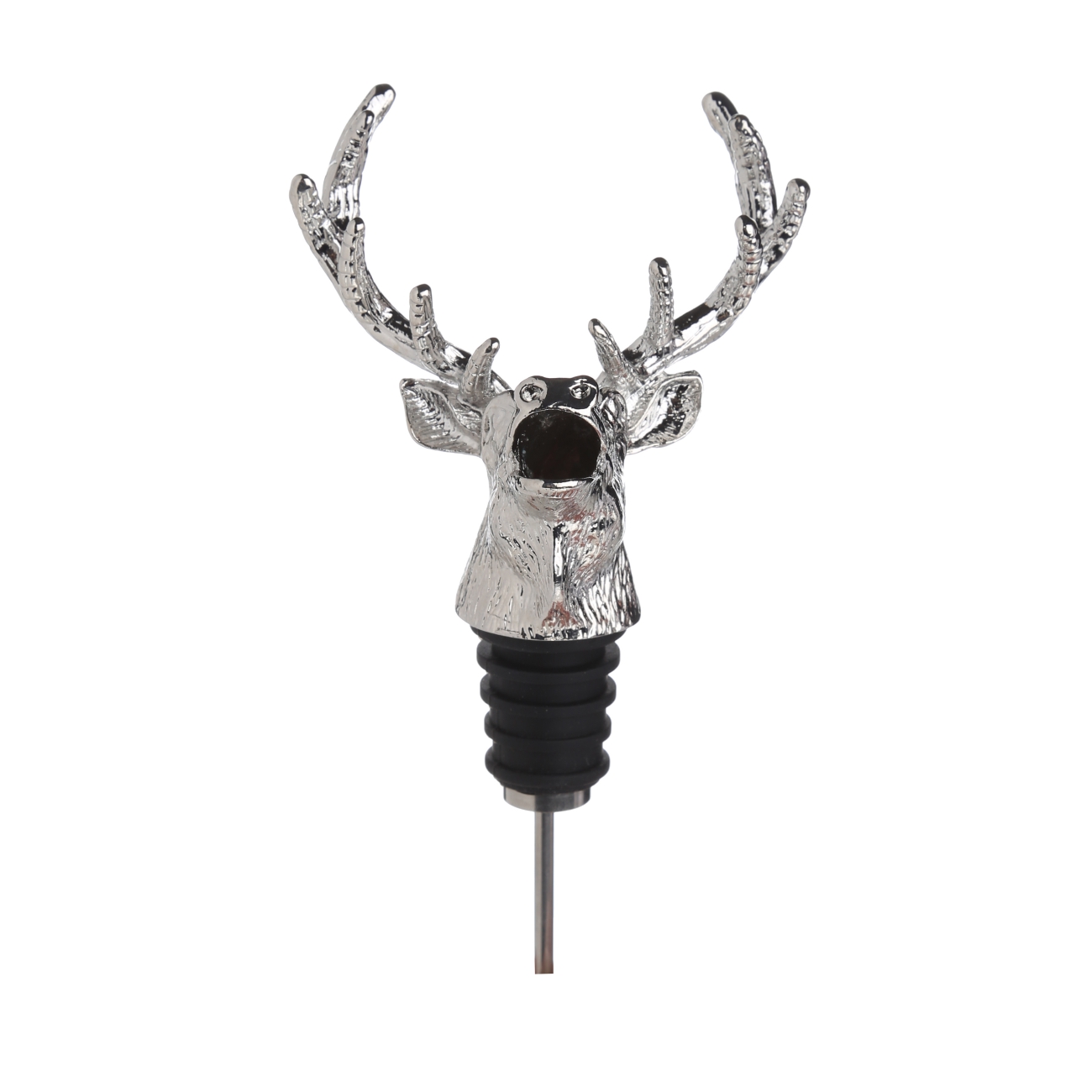 Wine bottle dispenser stopper, 12 cm, metal, silver, Deer, Harmony изображение № 5