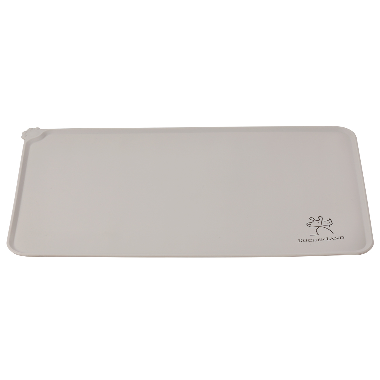 Pet bowl mat, 48x30 cm, silicone, gray-beige, Favorite pet изображение № 2