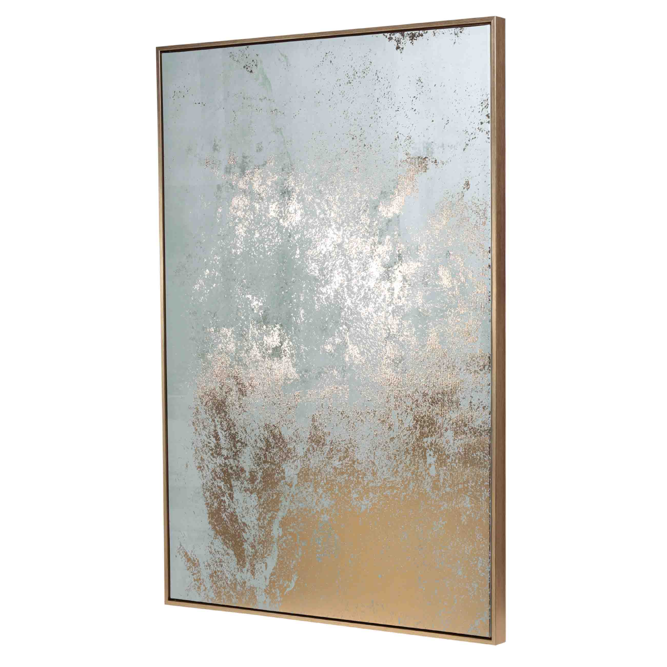 Painting in a frame, 80x120 cm, canvas, gray-gold, Abstract изображение № 2