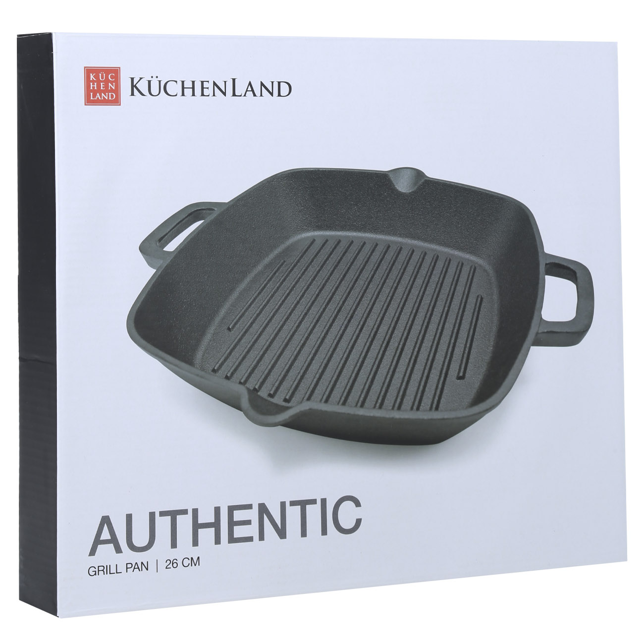 Grill pan, 26 cm, with handles, cast iron, square, black, Authentic изображение № 4