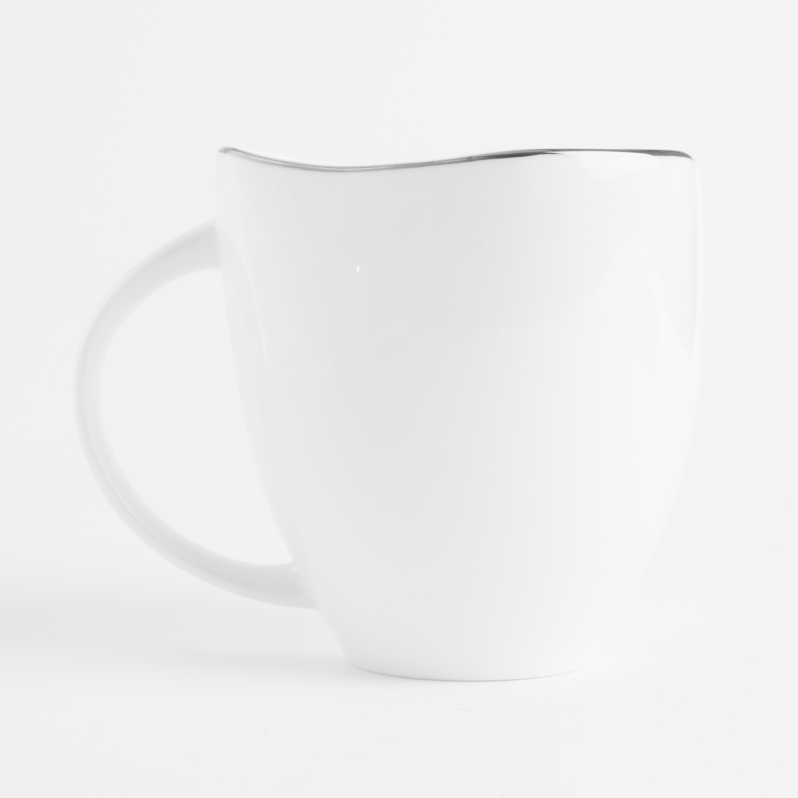 Mug, 470 ml, porcelain F, white, Bend silver изображение № 5
