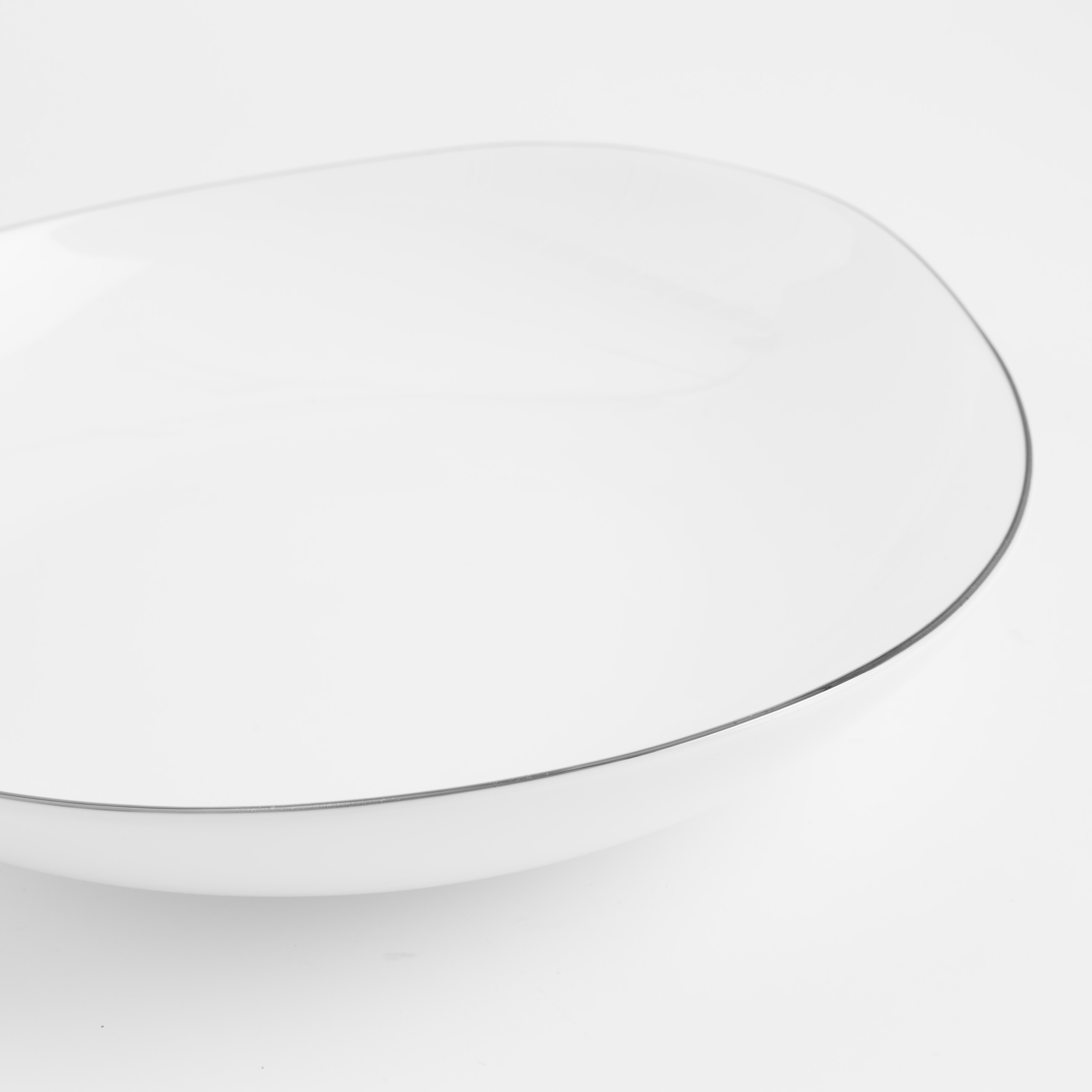 Soup plate, 21x4 cm, porcelain F, white, Bend silver изображение № 3
