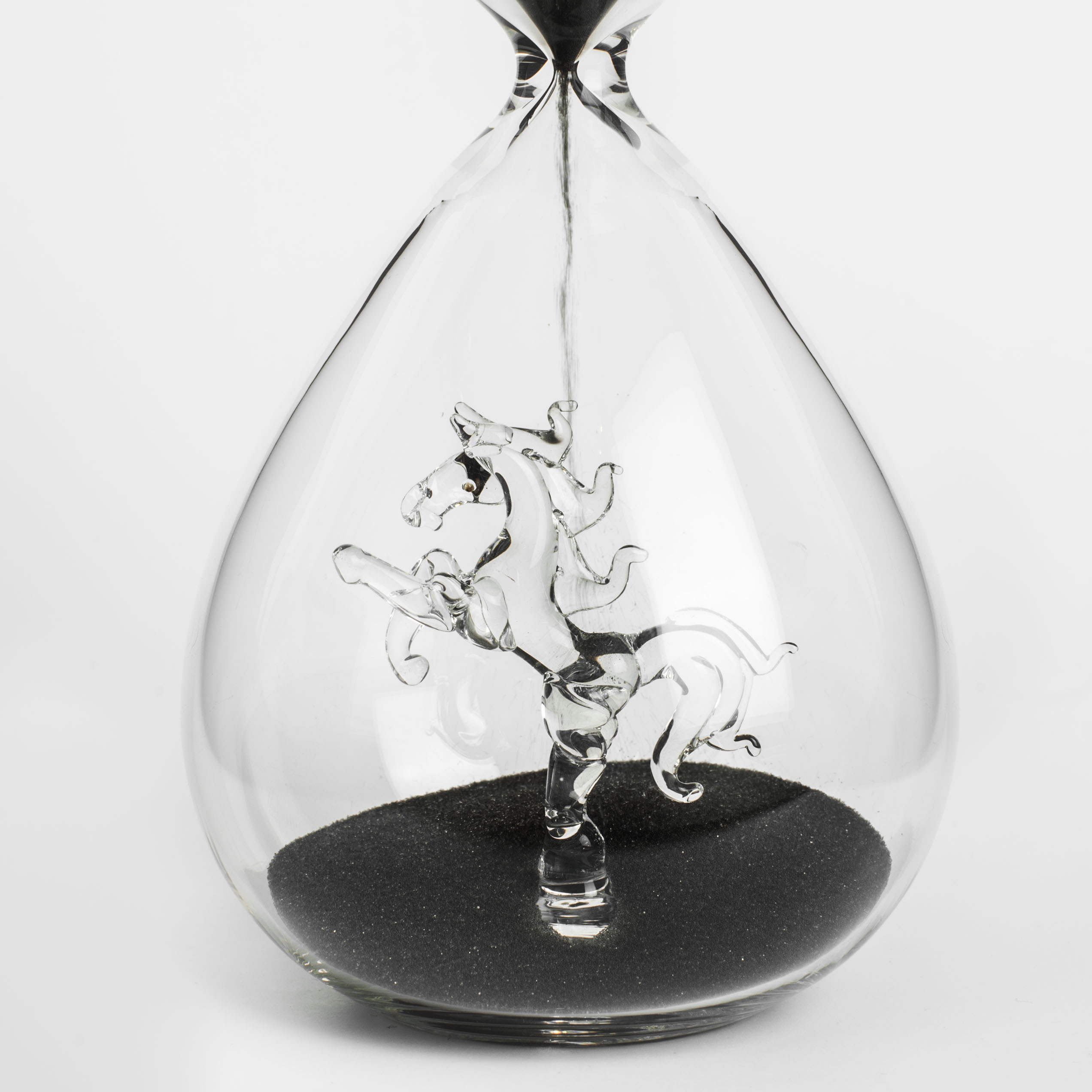 Hourglass clock, 20 cm, 15 minutes, Glass / sand, Horse in the sand, Sand time изображение № 4