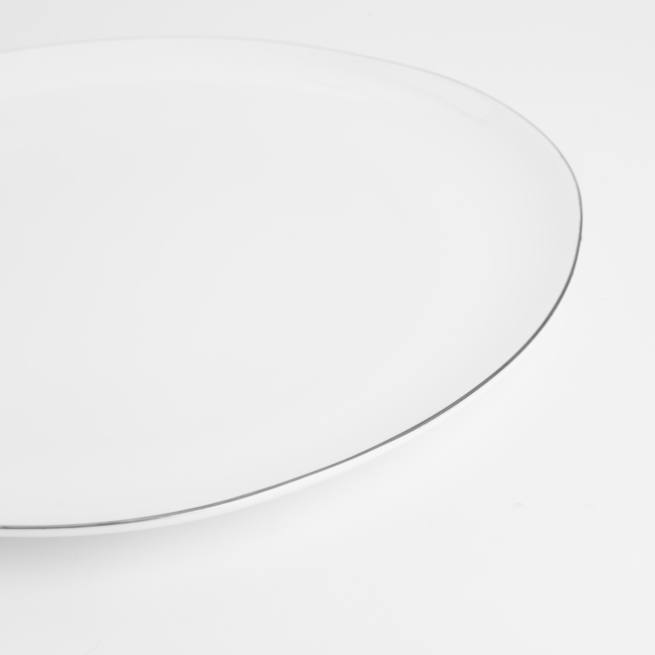 Dining plate, 29 cm, porcelain F, white, Bend silver изображение № 3