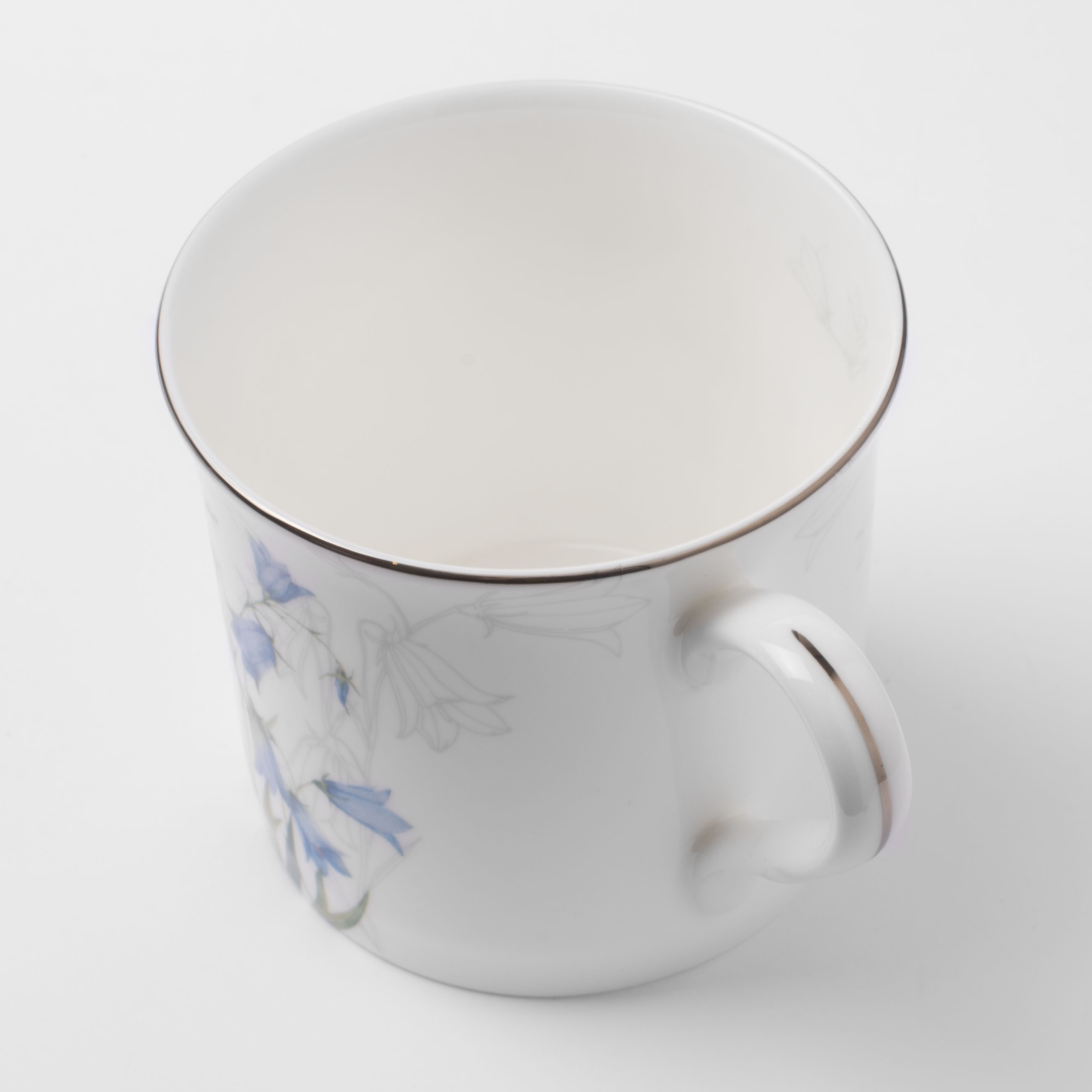 Mug, 330 ml, porcelain F, white, with silver edging, Bells, Delicate flower изображение № 2